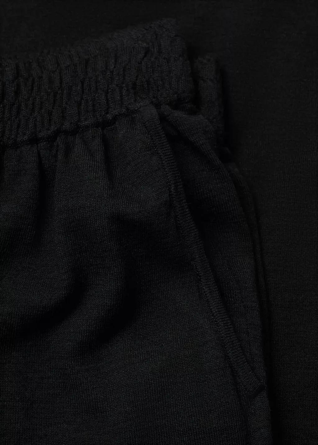 Black Fine-Knit Straight-Fit Trousers, , large image number 4