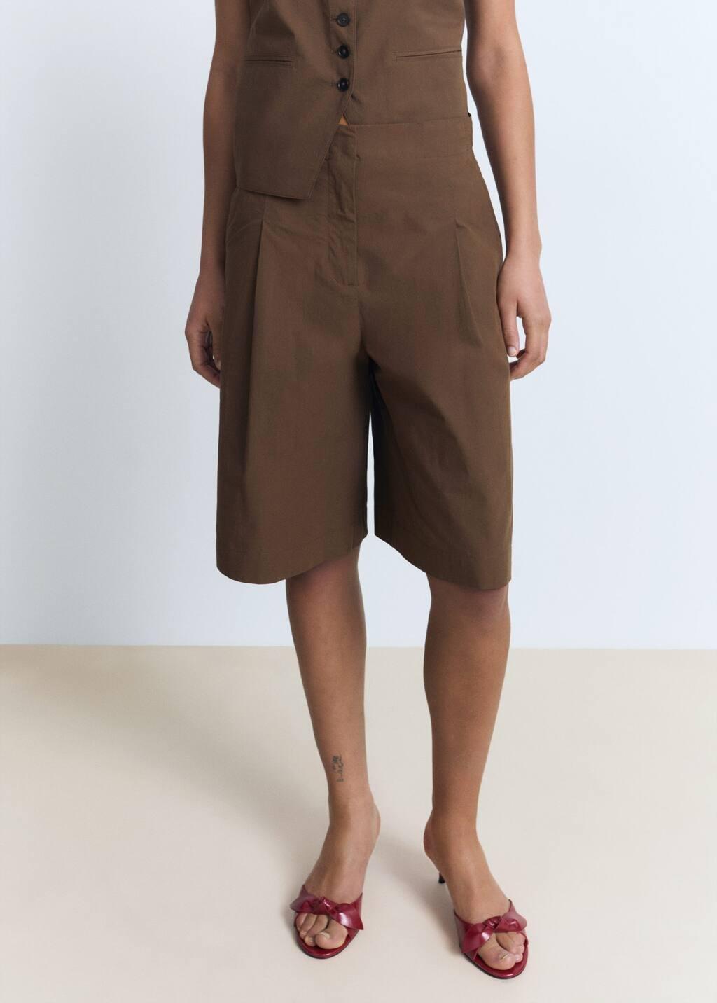 BROWN Cotton suit bermuda shorts, , large image number 0