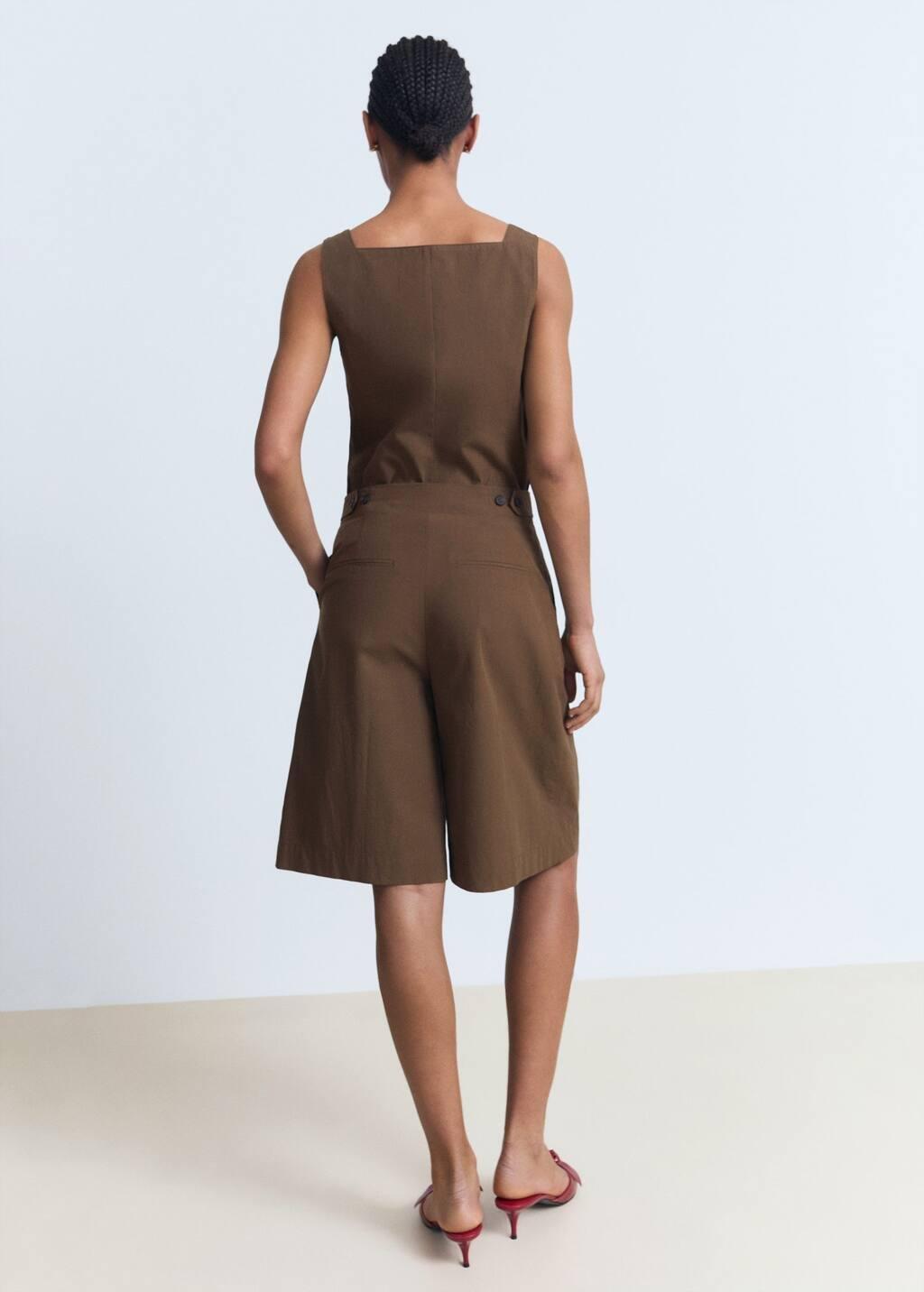 BROWN Cotton suit bermuda shorts, Brown, large image number 6