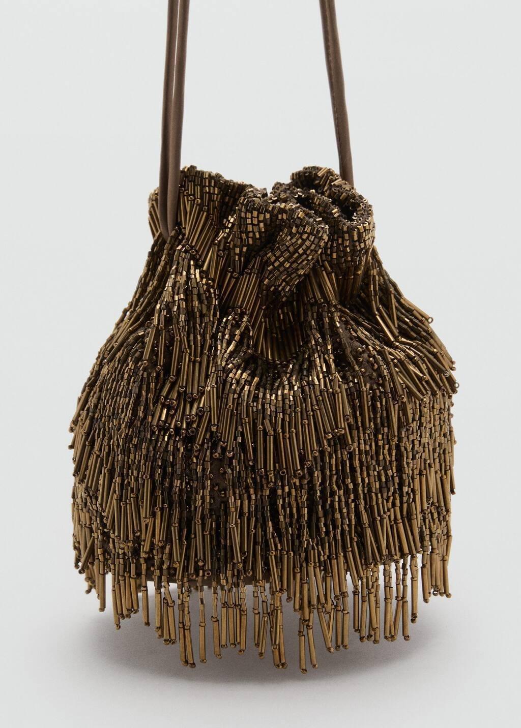 BEIGE - KHAKI Beaded handbag, Beige - Khaki, large image number 4