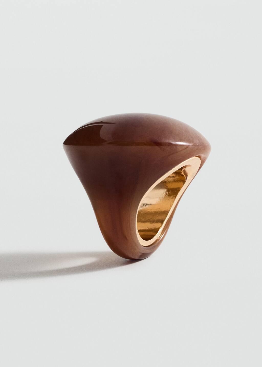 Brown Resin Maxi Ring, , large image number 1