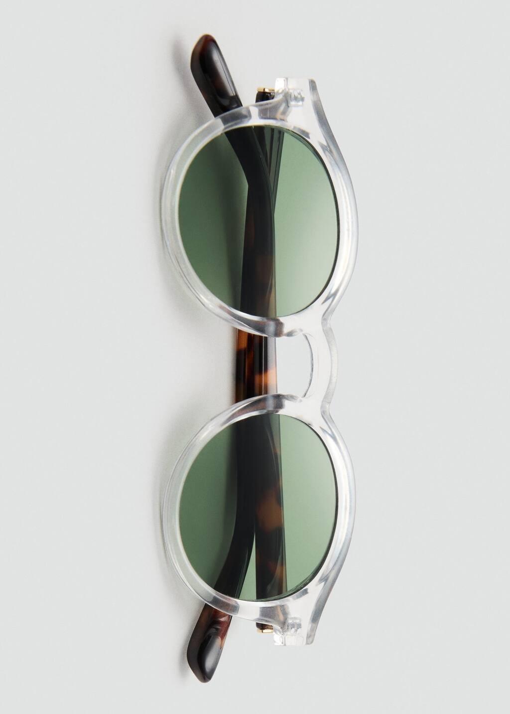 White Semi-Transparent Frame Sunglasses, White, large image number 2