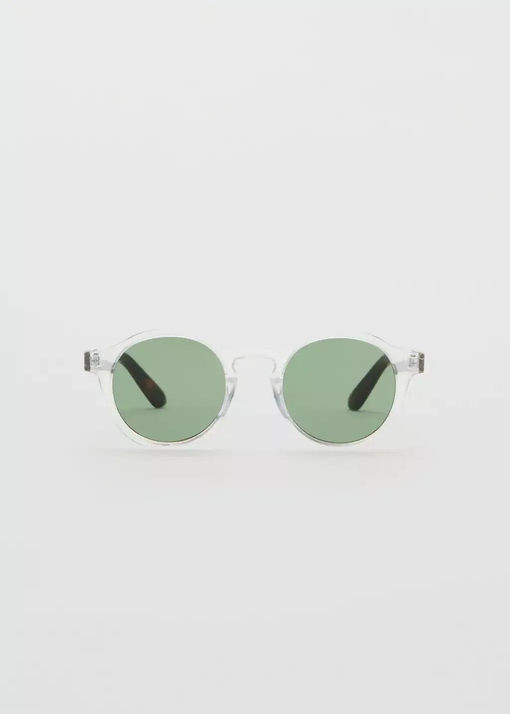 White Semi-Transparent Frame Sunglasses, White, large image number 3