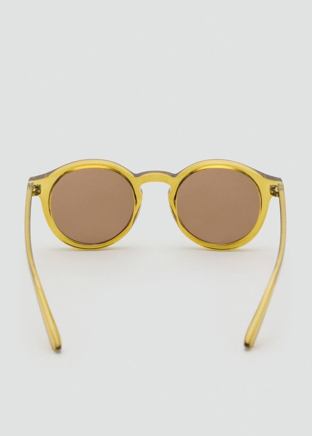 Yellow Semi-Transparent Frame Sunglasses, Dark Yellow, large image number 1