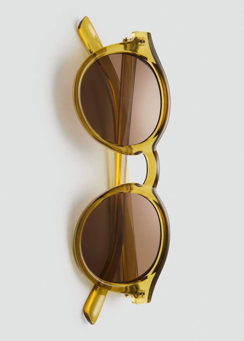 Yellow Semi-Transparent Frame Sunglasses, Dark Yellow, large image number 2