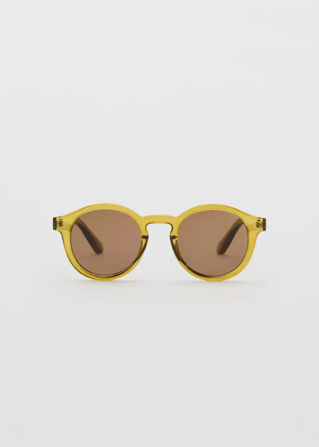 Yellow Semi-Transparent Frame Sunglasses, Dark Yellow, large image number 3
