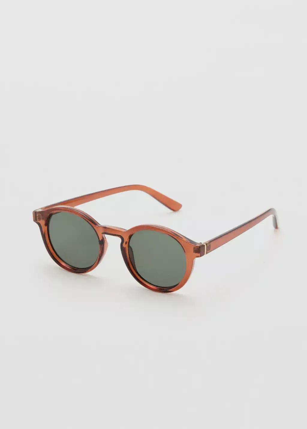 Brown Semi-Transparent Frame Sunglasses, , medium