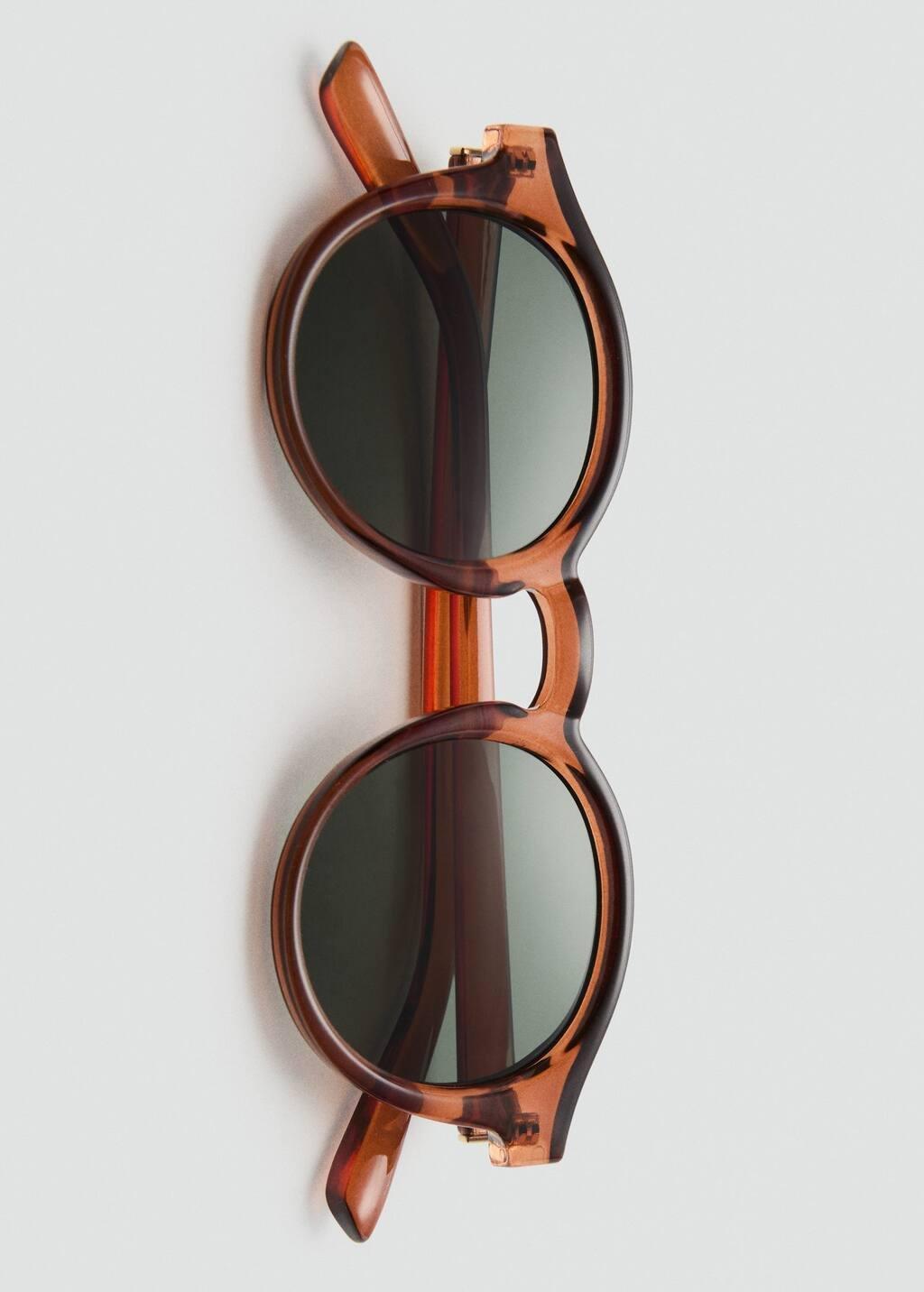Brown Semi-Transparent Frame Sunglasses, Dark Brown, large image number 2