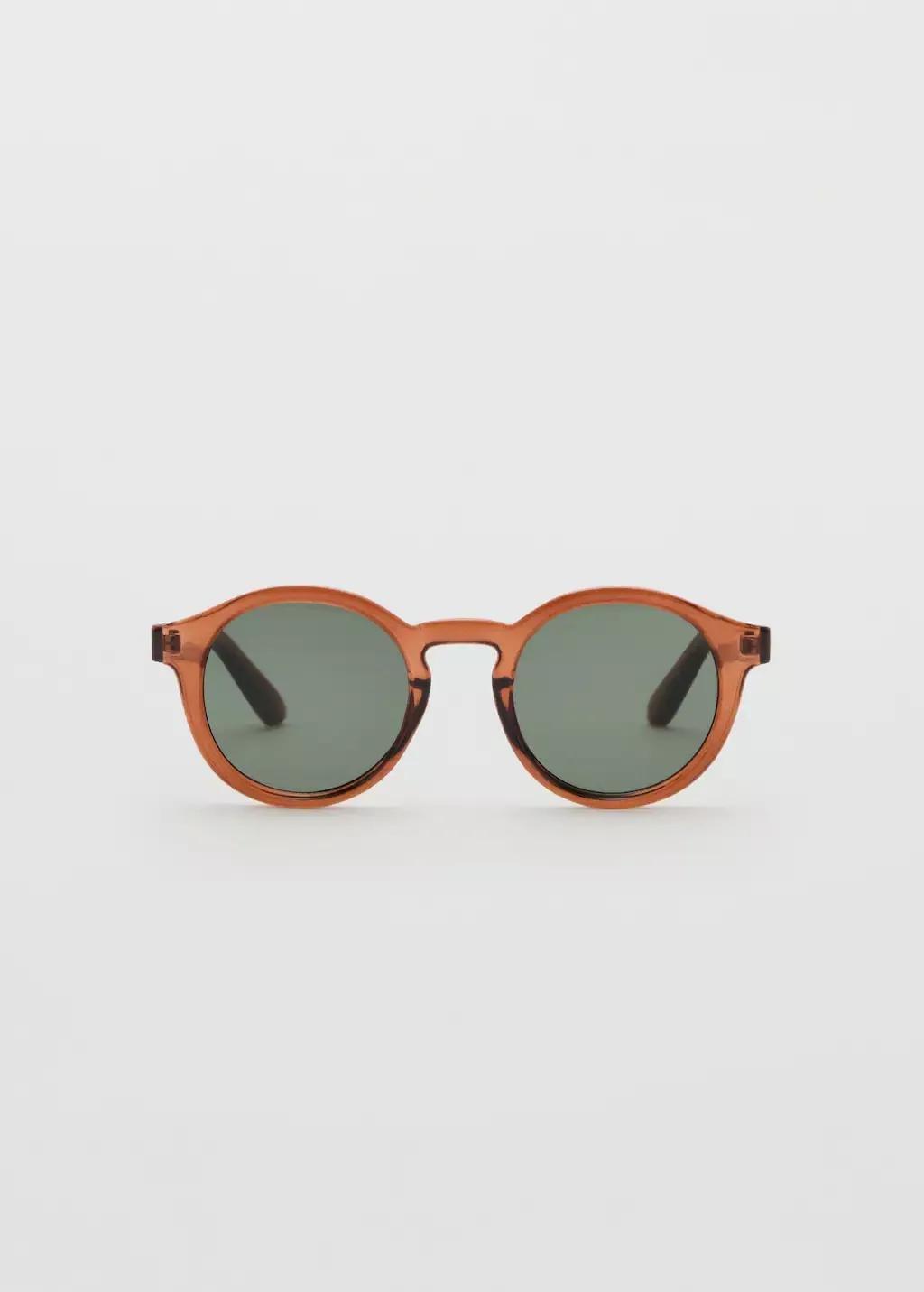 Brown Semi-Transparent Frame Sunglasses, Dark Brown, large image number 3