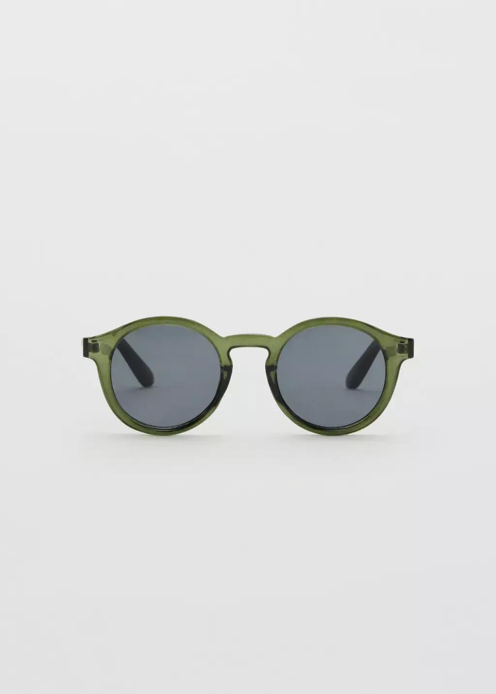 Khaki Semi-Transparent Frame Sunglasses, Beige - Khaki, large image number 3