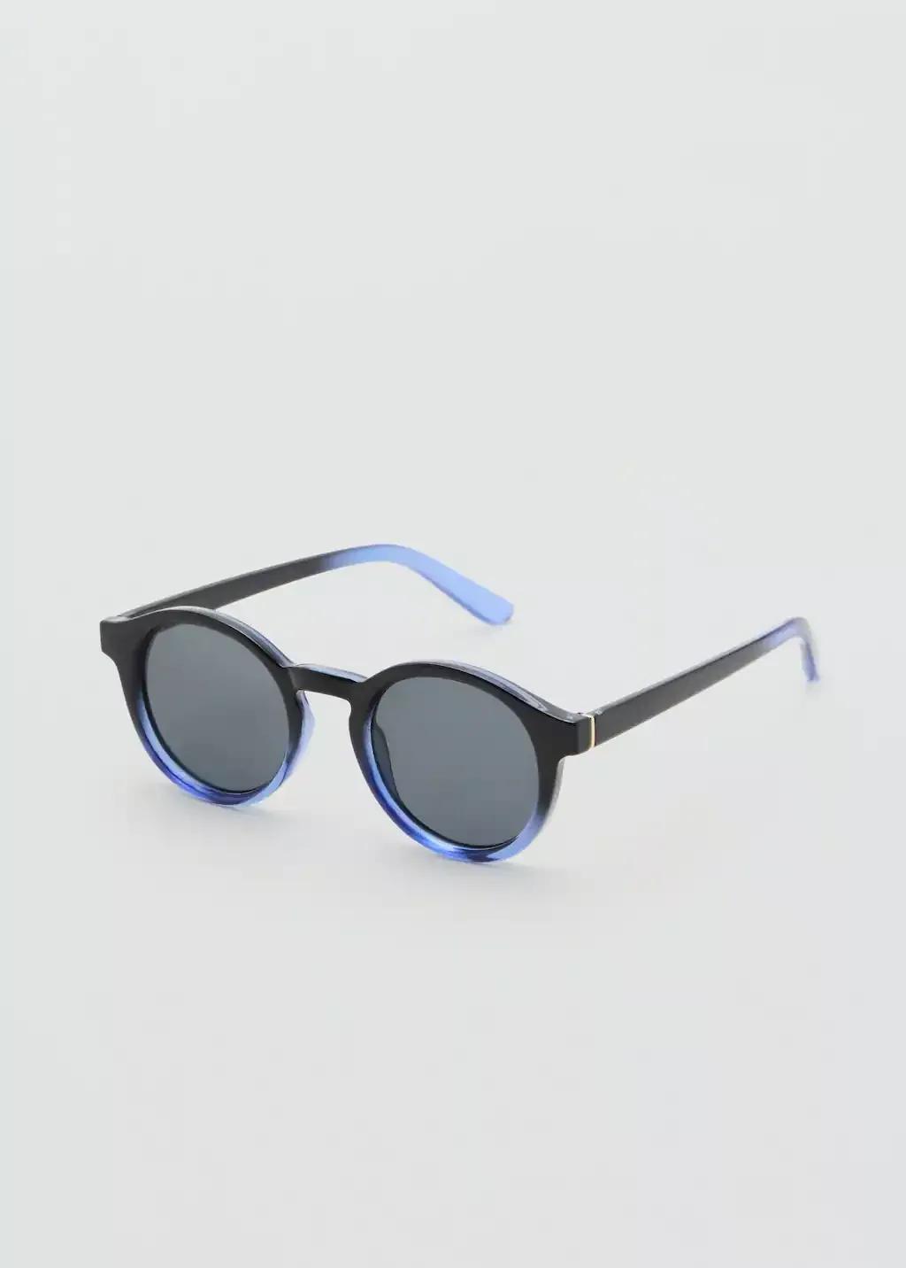 Navy Semi-Transparent Frame Sunglasses, , medium