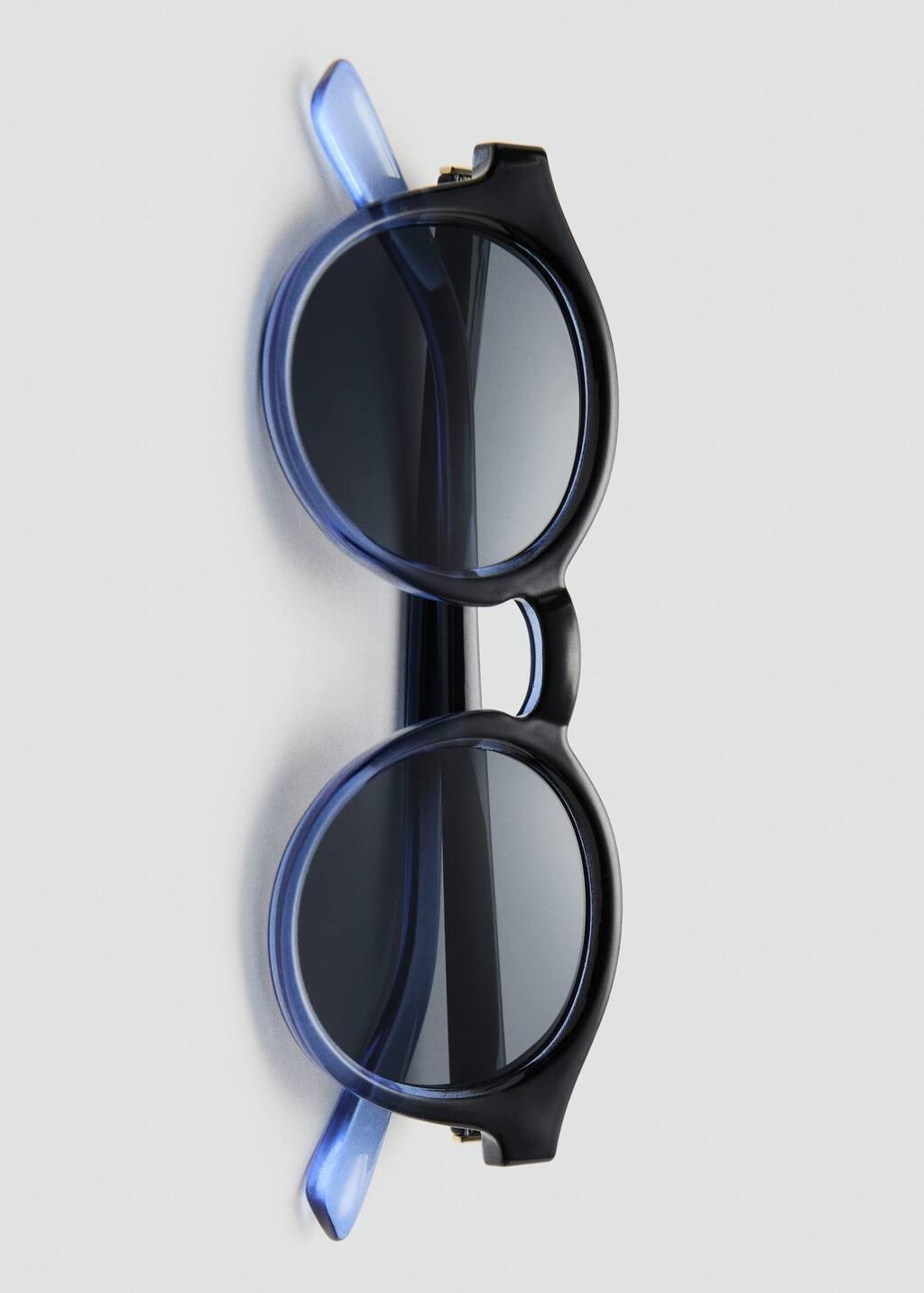 Navy Semi-Transparent Frame Sunglasses, Navy, large image number 2