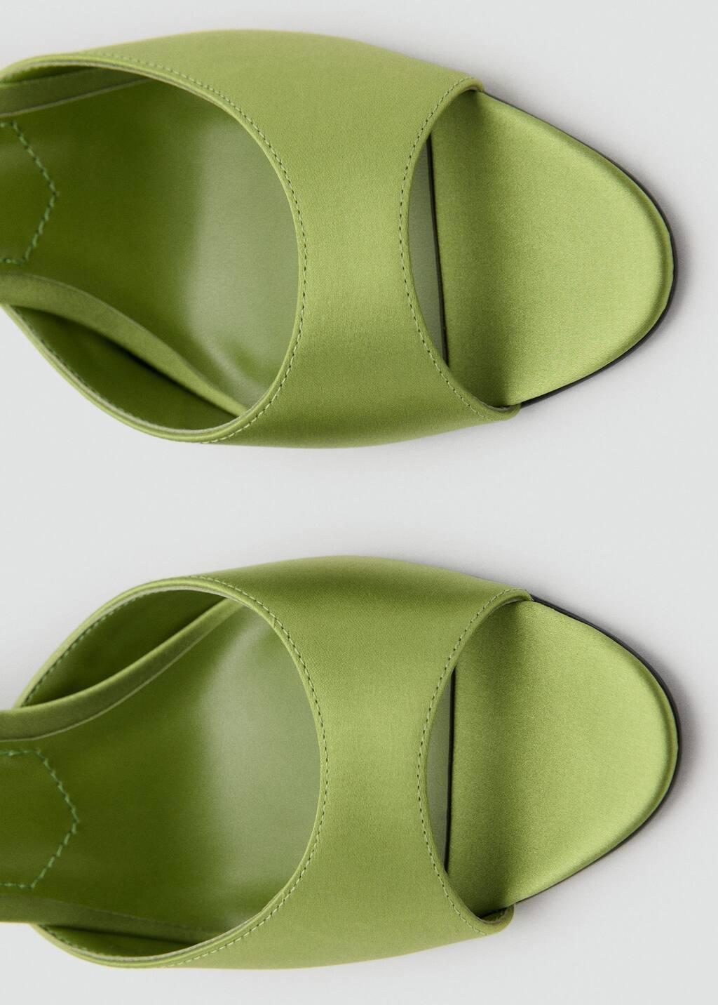 Green Satin-Effect Heeled Sandals, , large image number 2