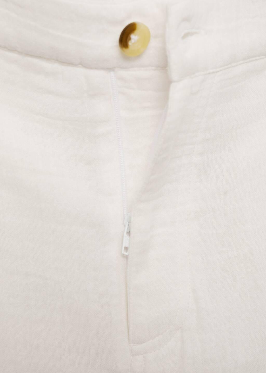 White Straight-Fit Cotton Trousers, , large image number 4