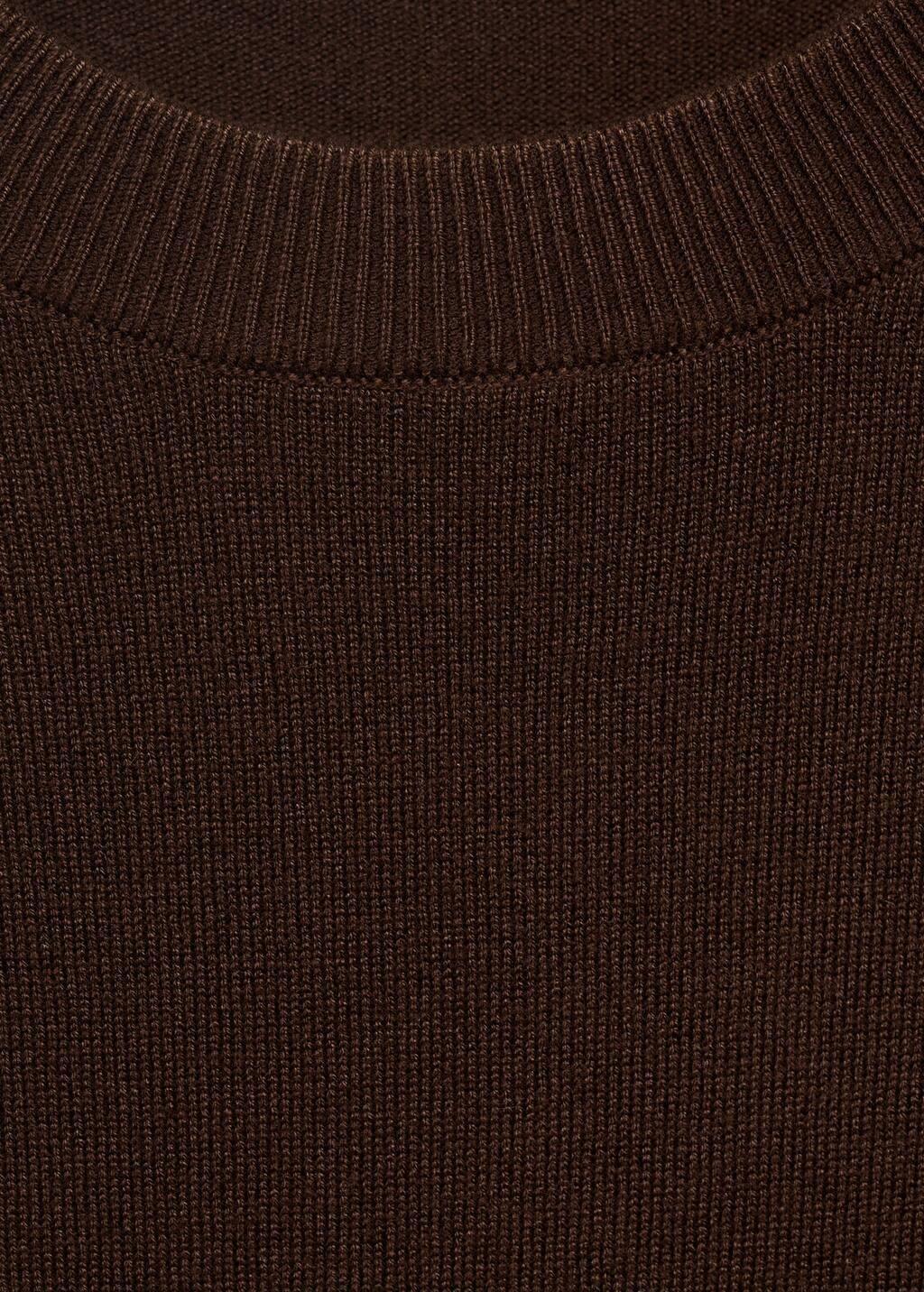 DARK BROWN Short-sleeved fine-knit sweater, Dark Brown, large image number 2