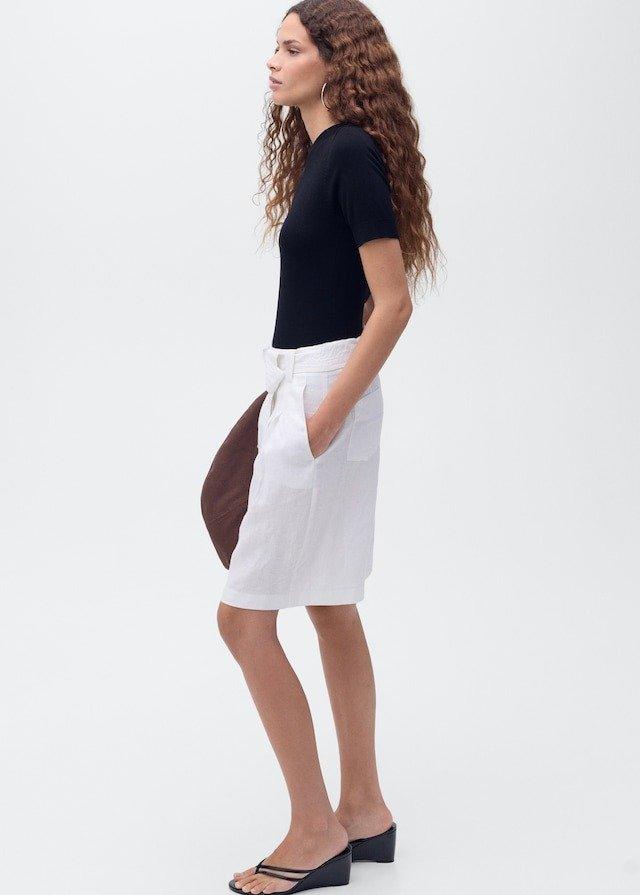 Black Short-Sleeved Fine-Knit Sweater, 0201_99, large image number 8