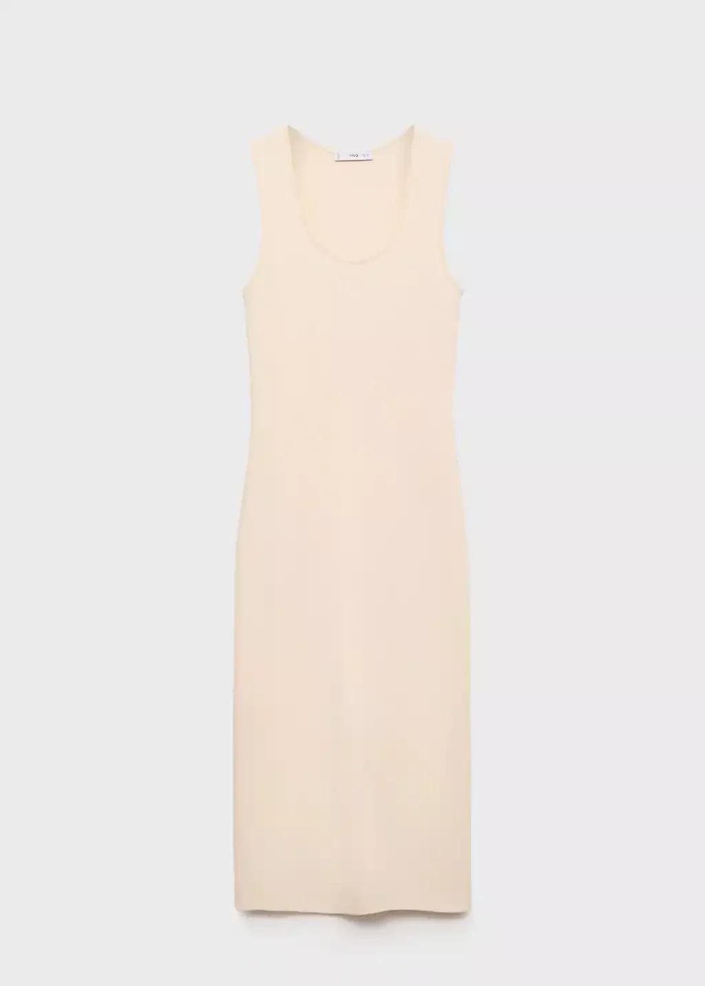 LIGHT BEIGE Fitted midi-dress, , large image number 3
