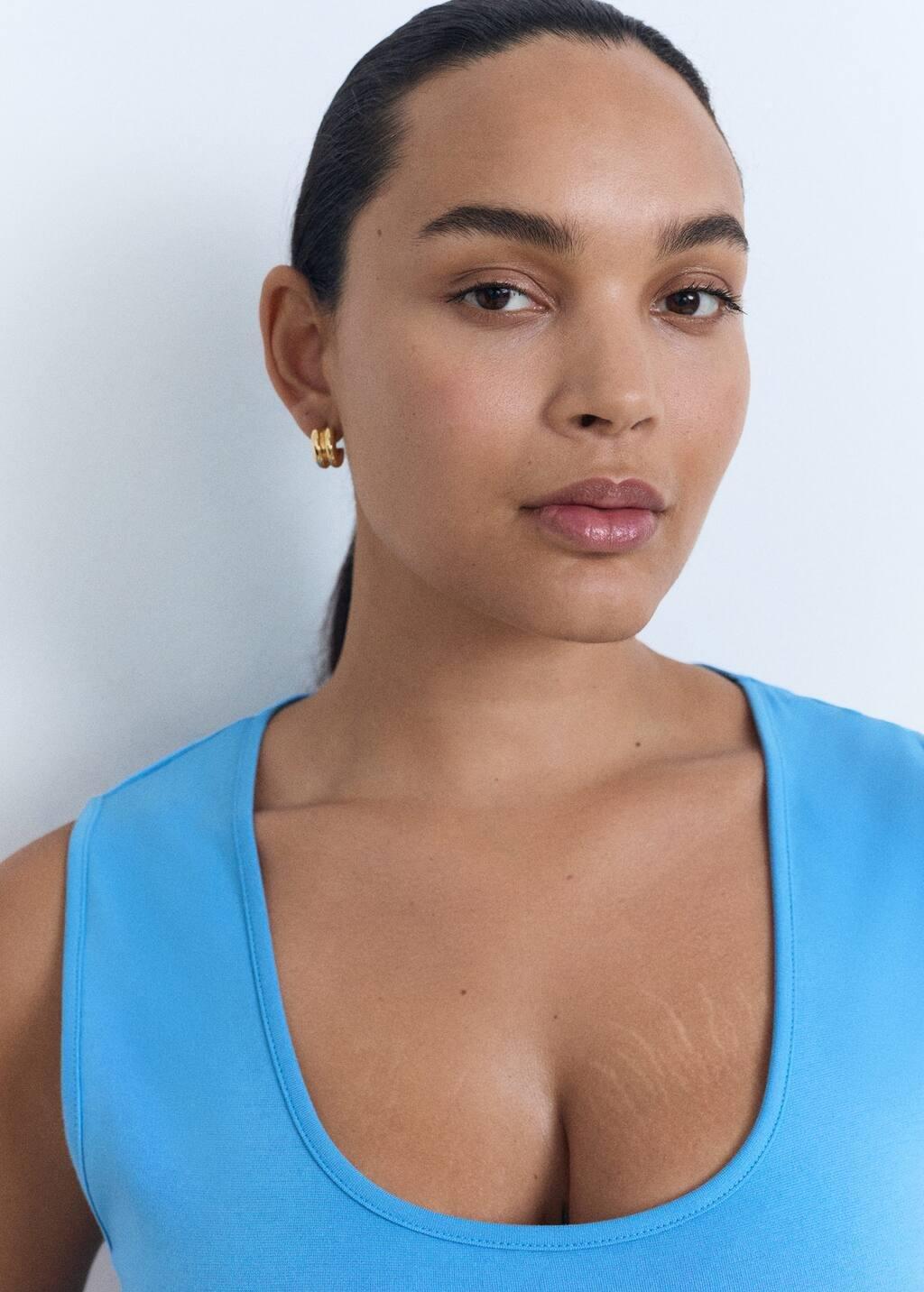 MEDIUM BLUE Fitted midi-dress, 0201_52, large image number 4