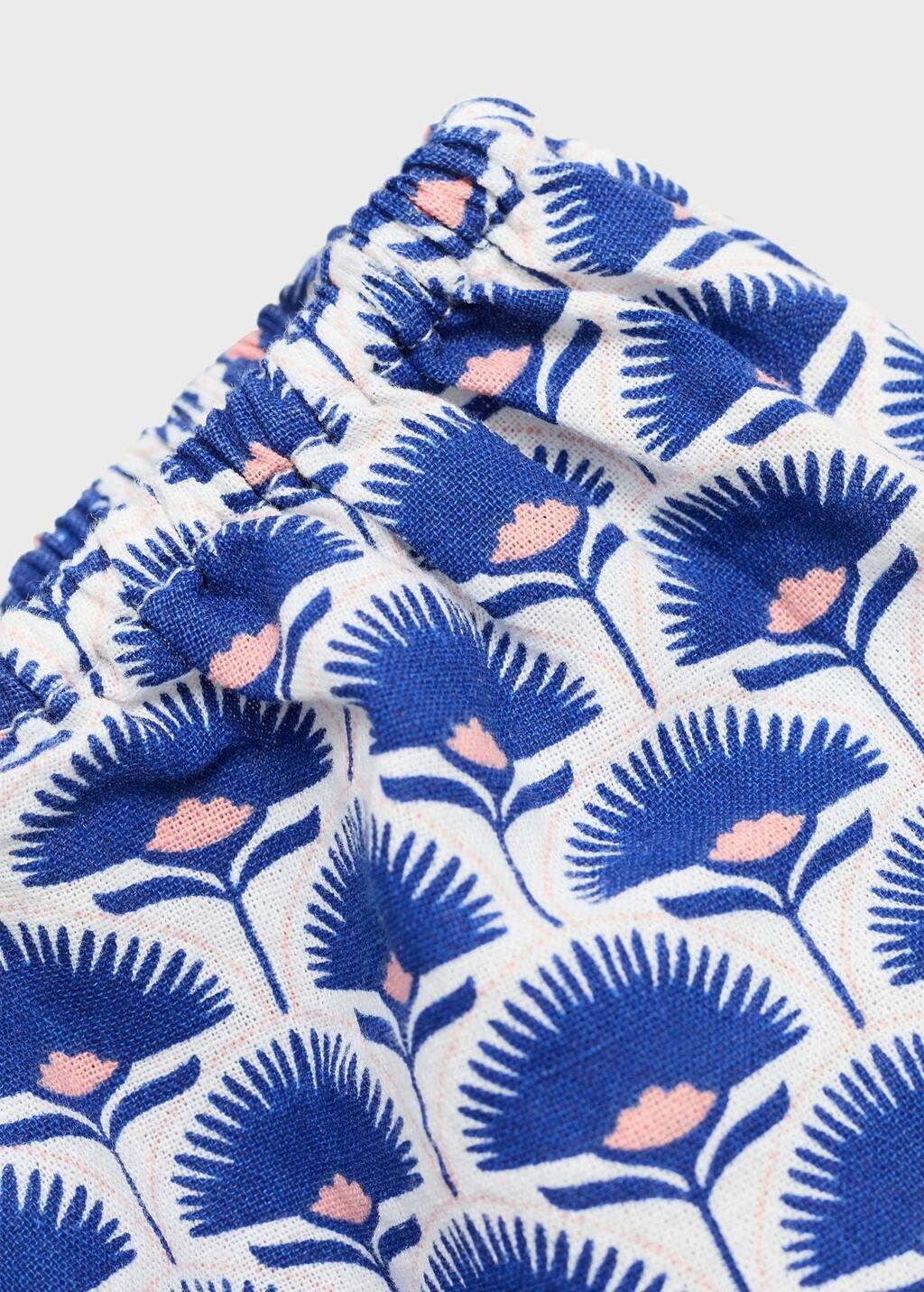 MEDIUM BLUE Printed linen blouse, Kids Girl, Medium Blue, medium