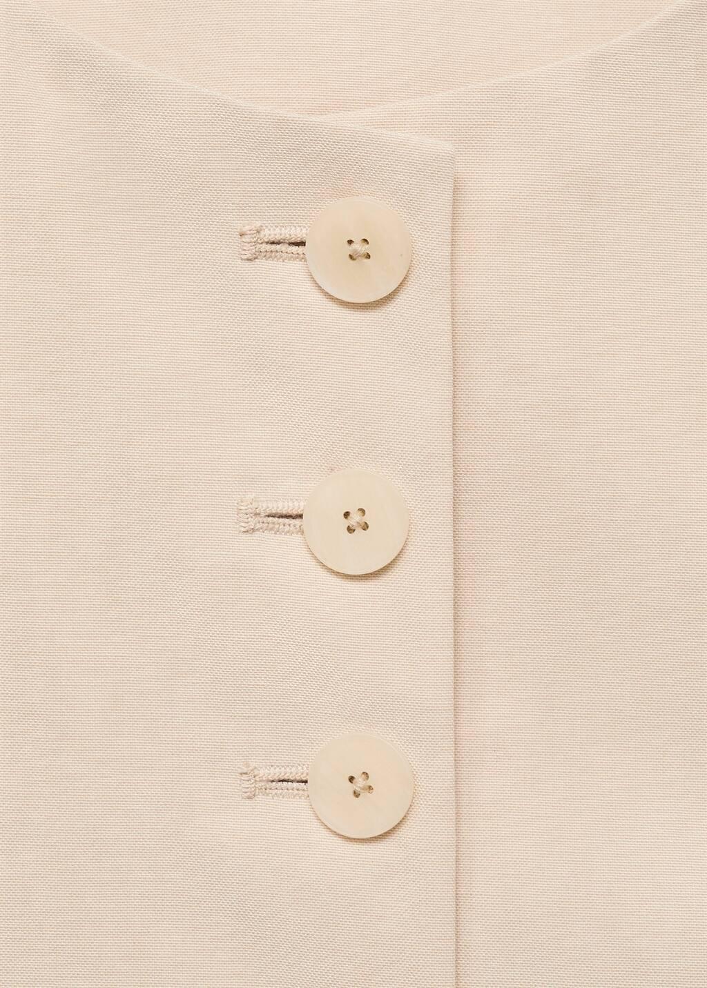 LIGHT BEIGE Suit waistcoat with buttons, , large image number 5