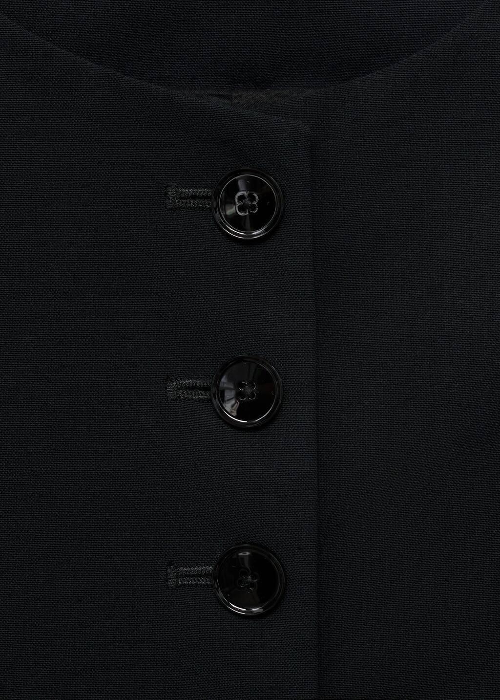 BLACK Suit waistcoat with buttons, , large image number 4