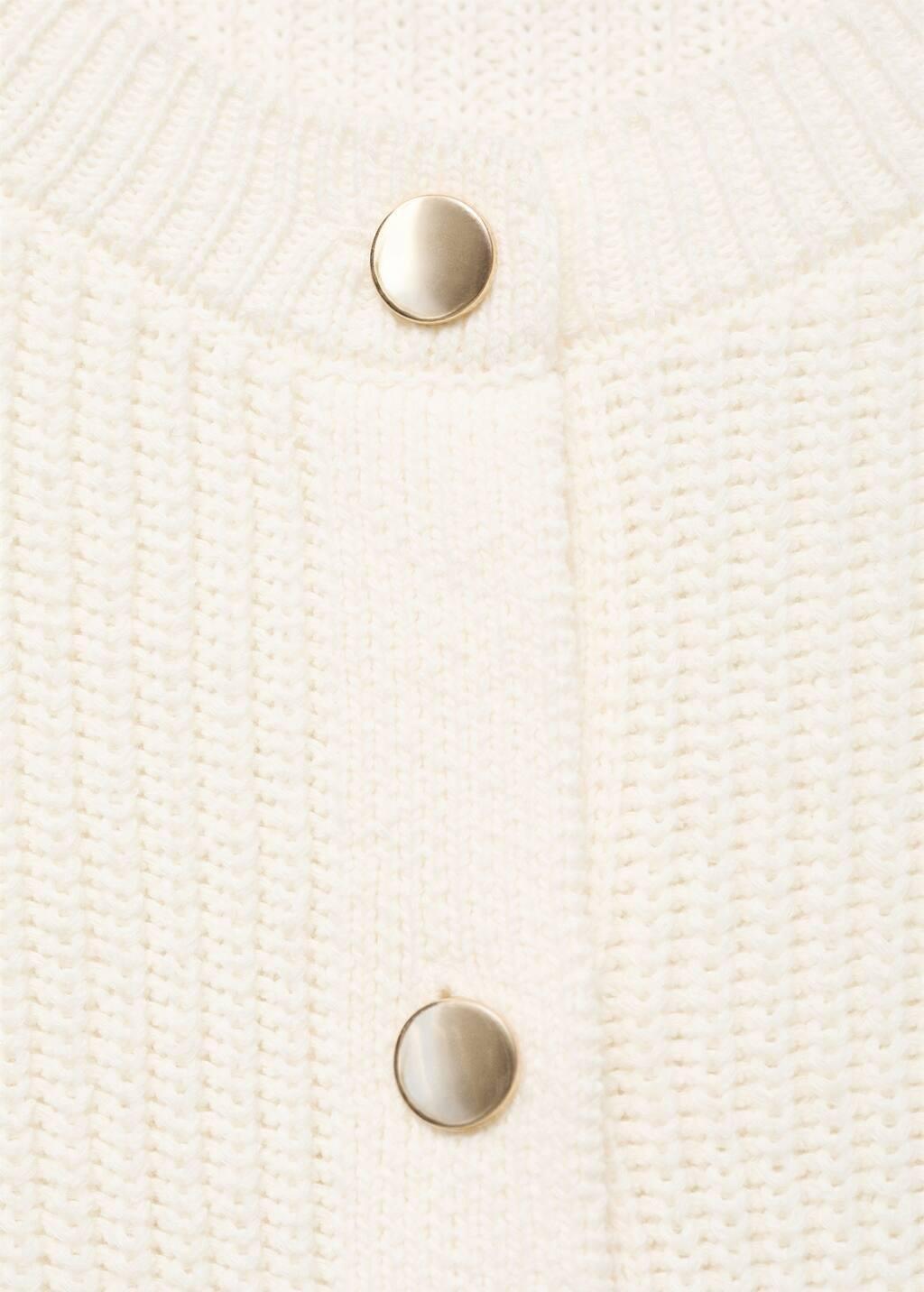 Cream Short-Sleeved Knitted Cardigan, , large image number 2