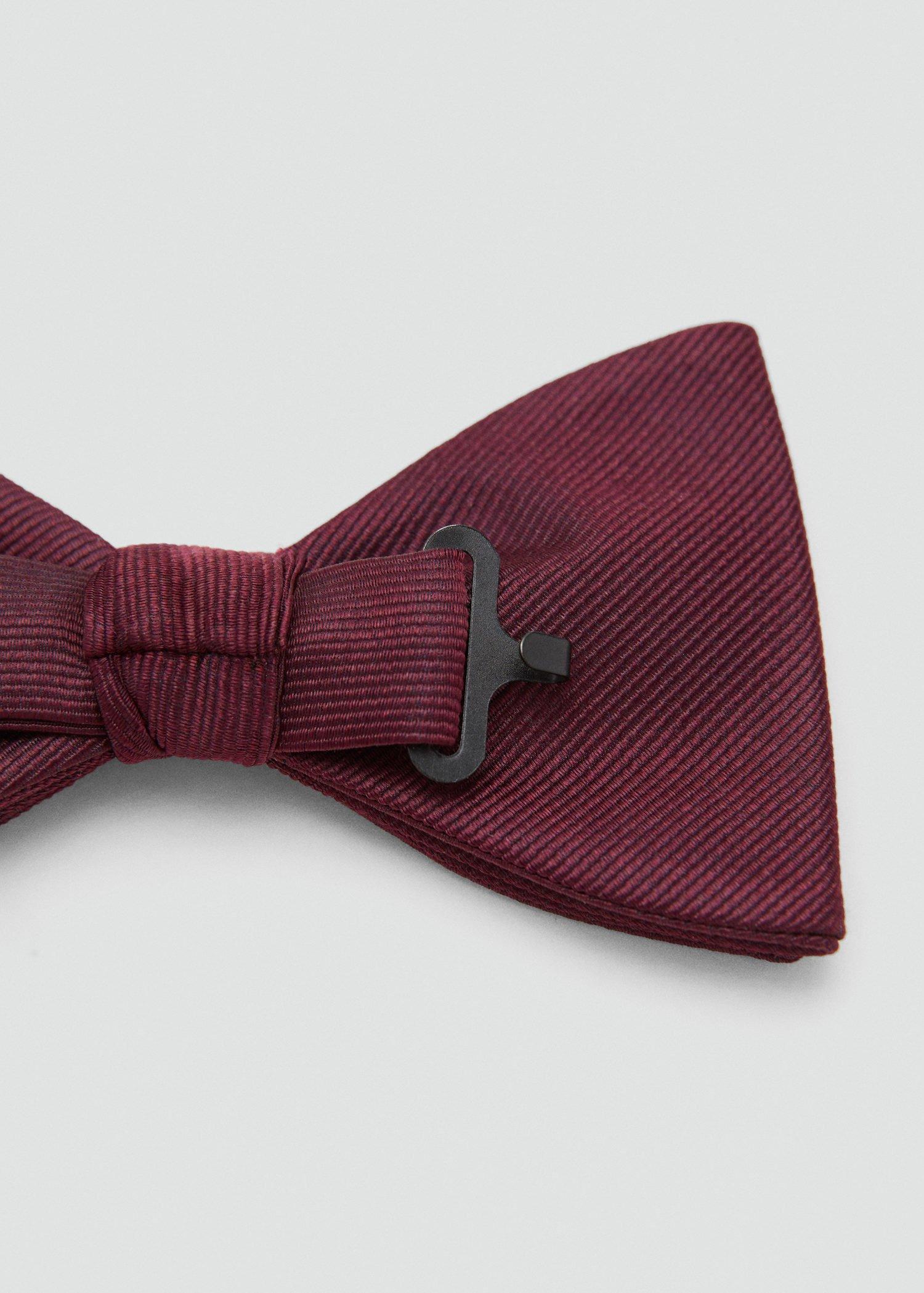 Burgundy Classic Bow Tie With Microstructure, Dark Red, large image number 1