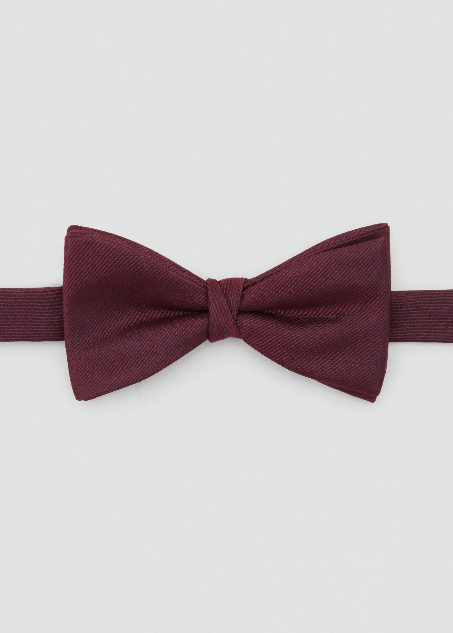 Burgundy Classic Bow Tie With Microstructure, Dark Red, large image number 2