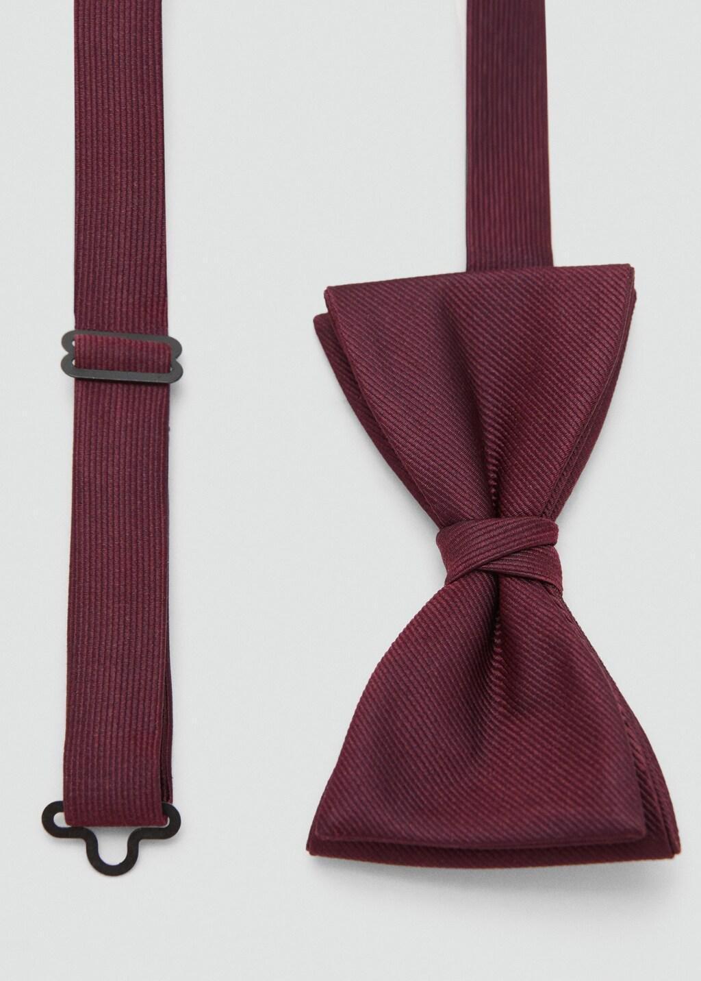 Burgundy Classic Bow Tie With Microstructure, Dark Red, large image number 4