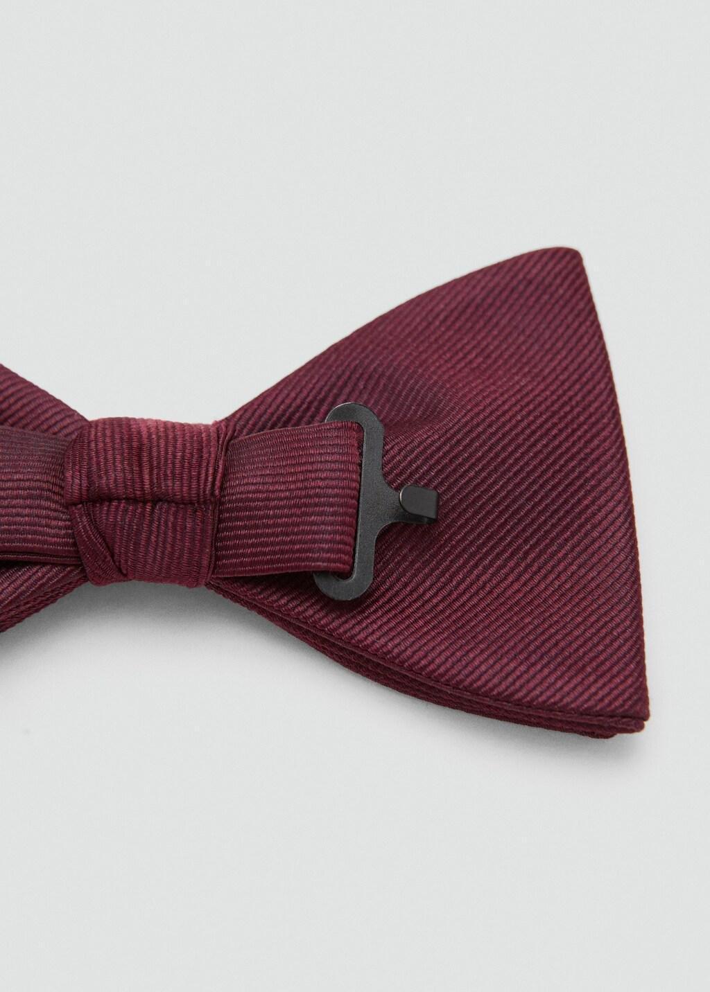 Burgundy Classic Bow Tie With Microstructure, Dark Red, large image number 5