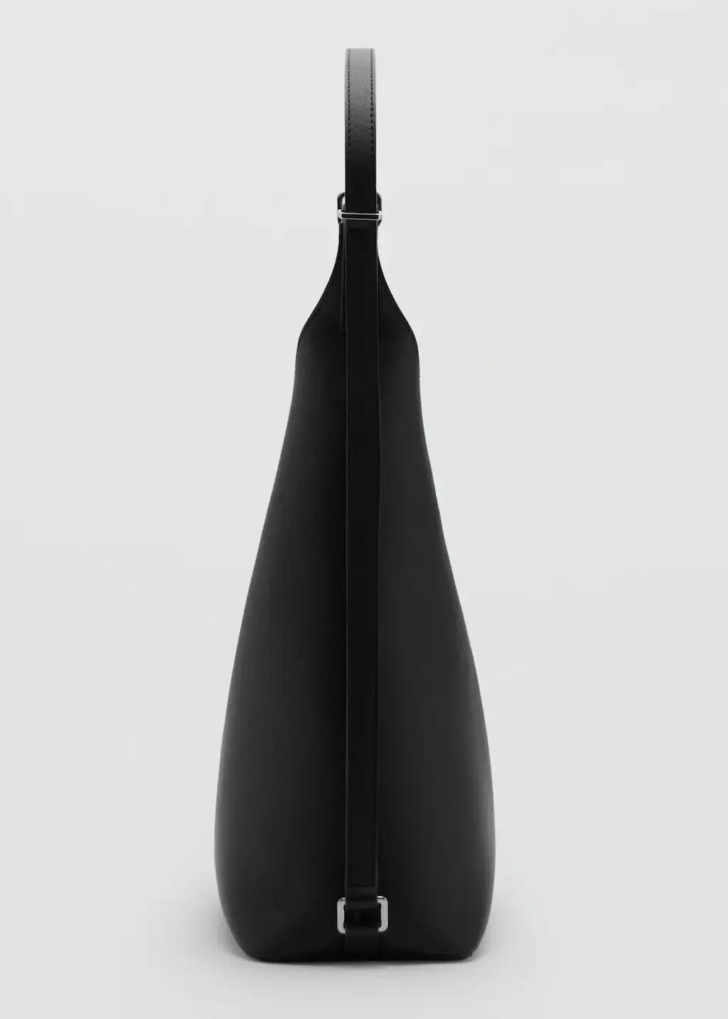 BLACK Shopper bag with buckle, 0201_99, large image number 1