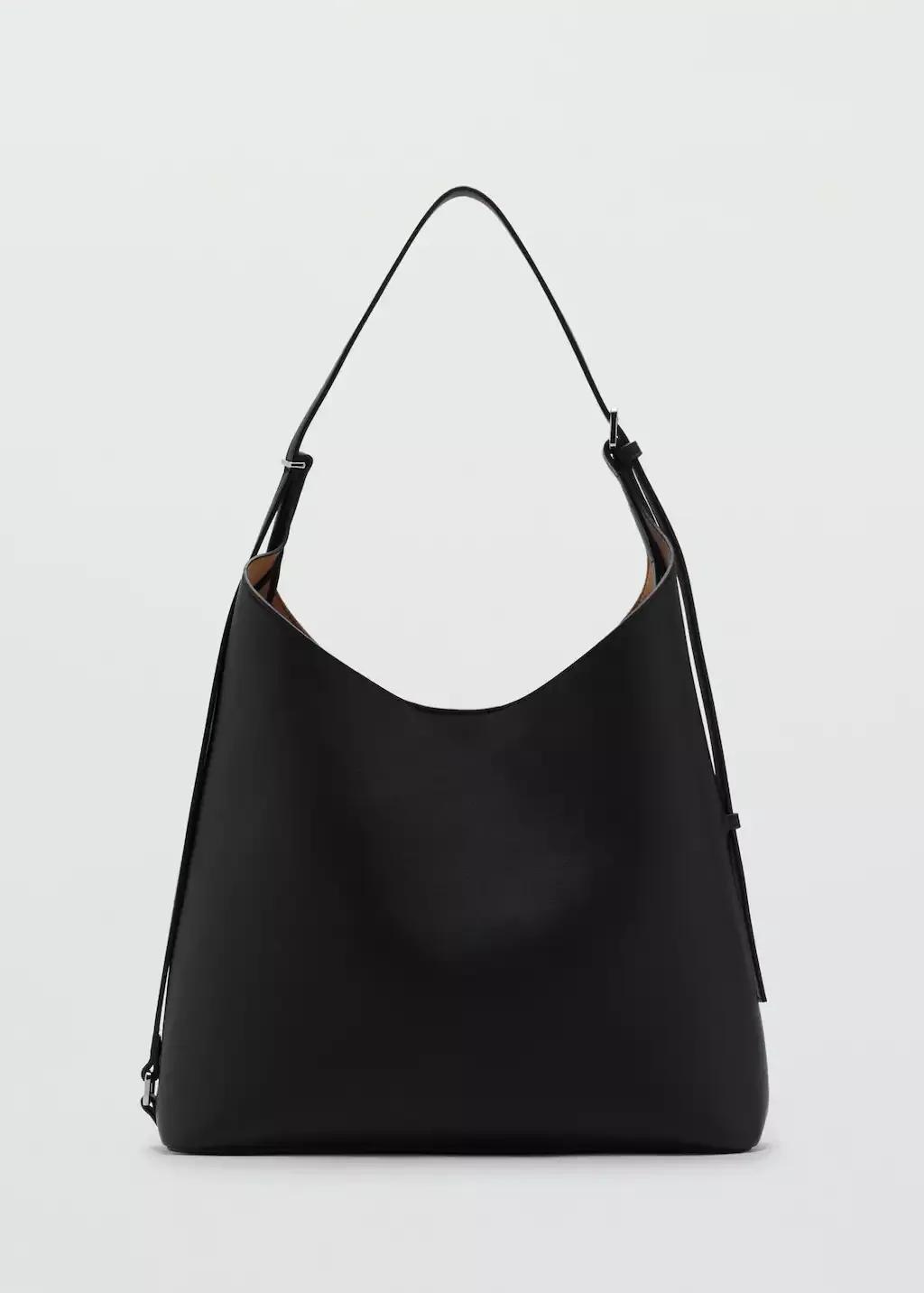 BLACK Shopper bag with buckle, 0201_99, large image number 3