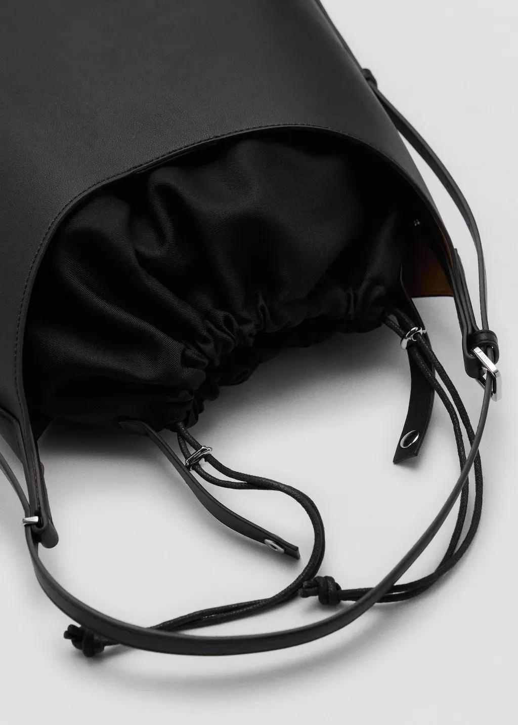 BLACK Shopper bag with buckle, 0201_99, large image number 4