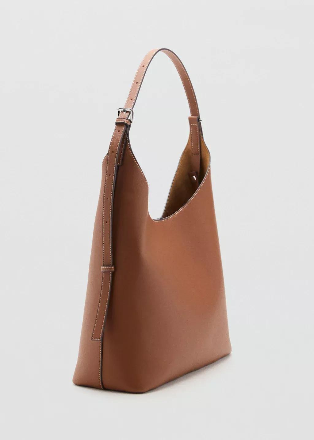 MEDIUM BROWN Shopper bag with buckle, 0201_CU, large image number 0