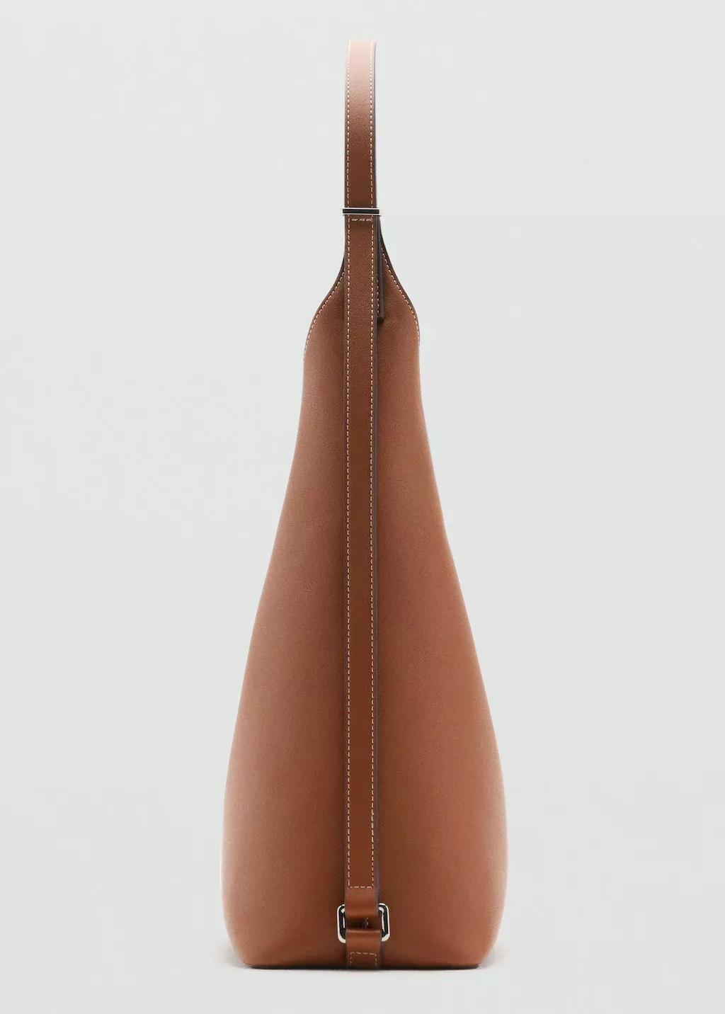 MEDIUM BROWN Shopper bag with buckle, 0201_CU, large image number 1