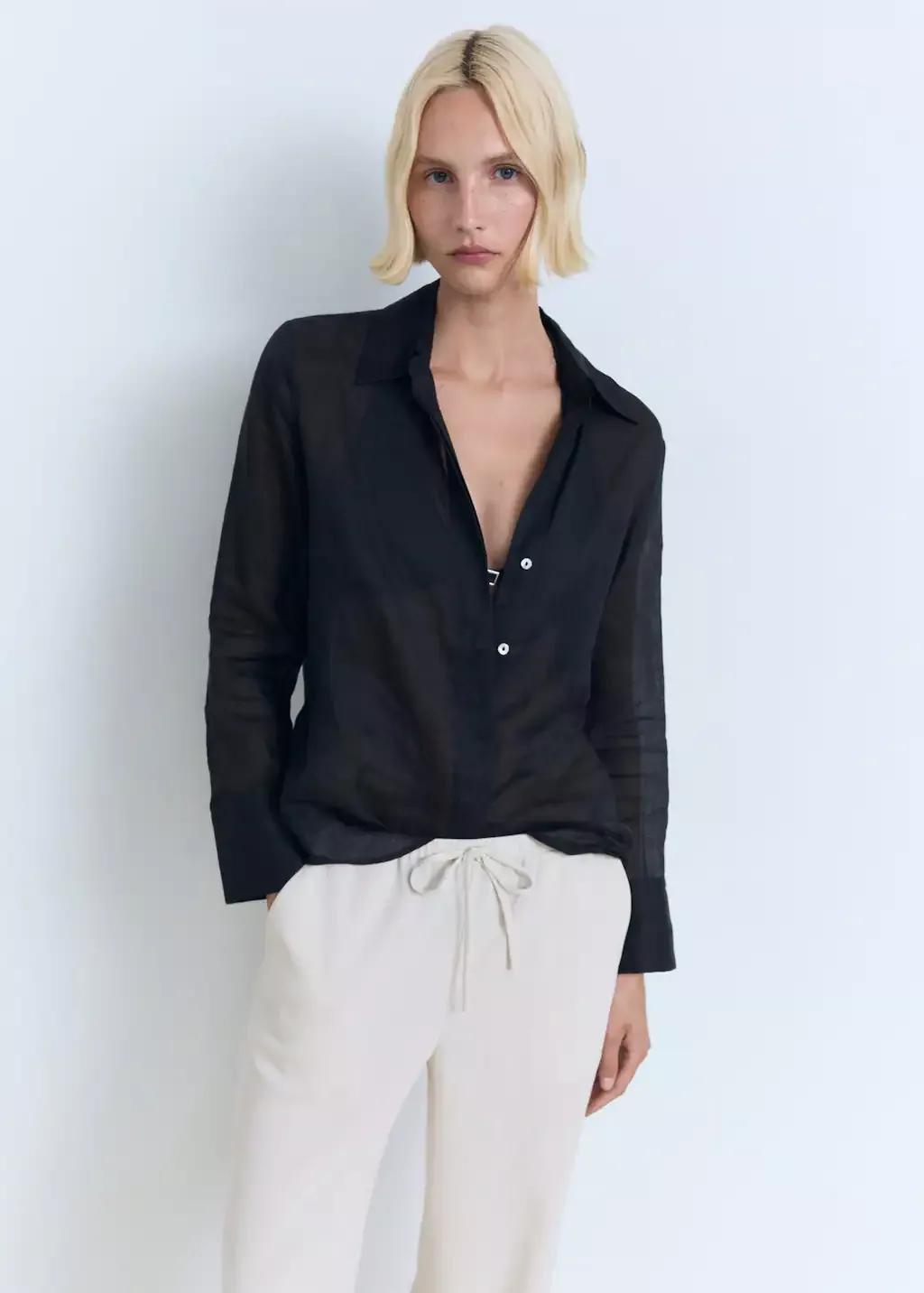 Beige Drawstring Straight Trousers, , large image number 0