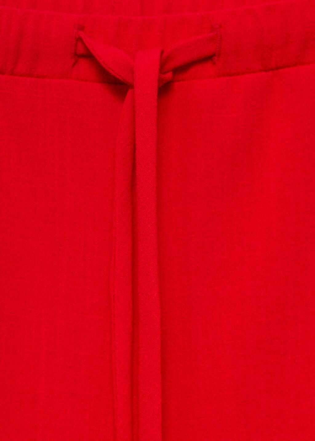 Red Drawstring Straight Trousers, , large image number 5