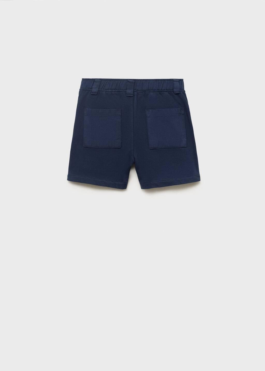 Navy Cotton Bermuda Shorts, , large image number 1