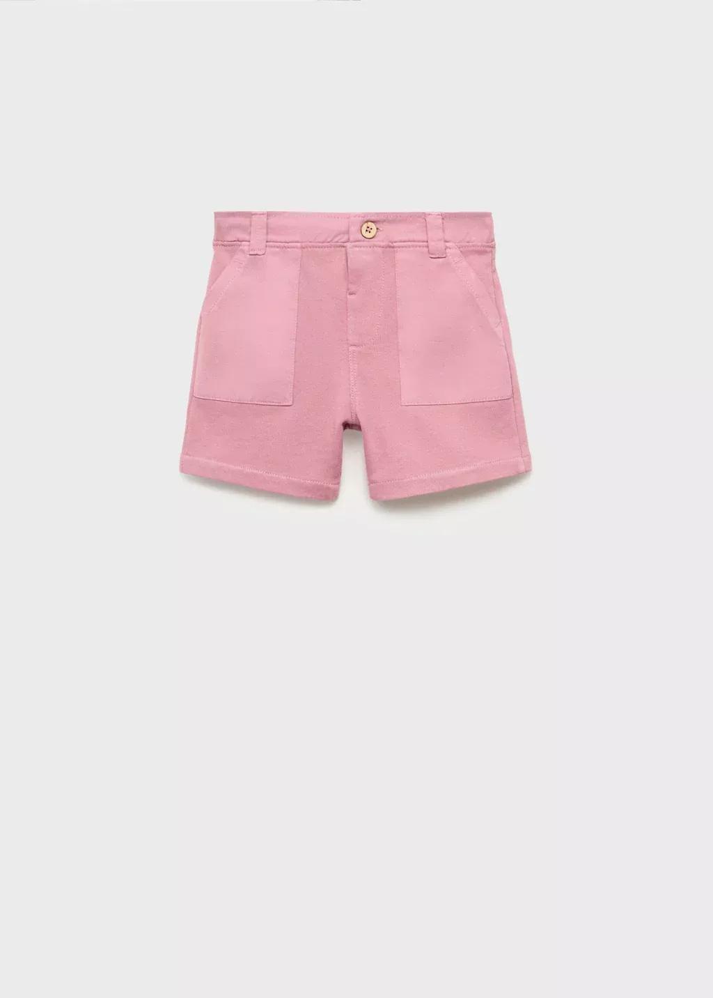 Pink Cotton Bermuda Shorts, Kids Boys, , large image number 0