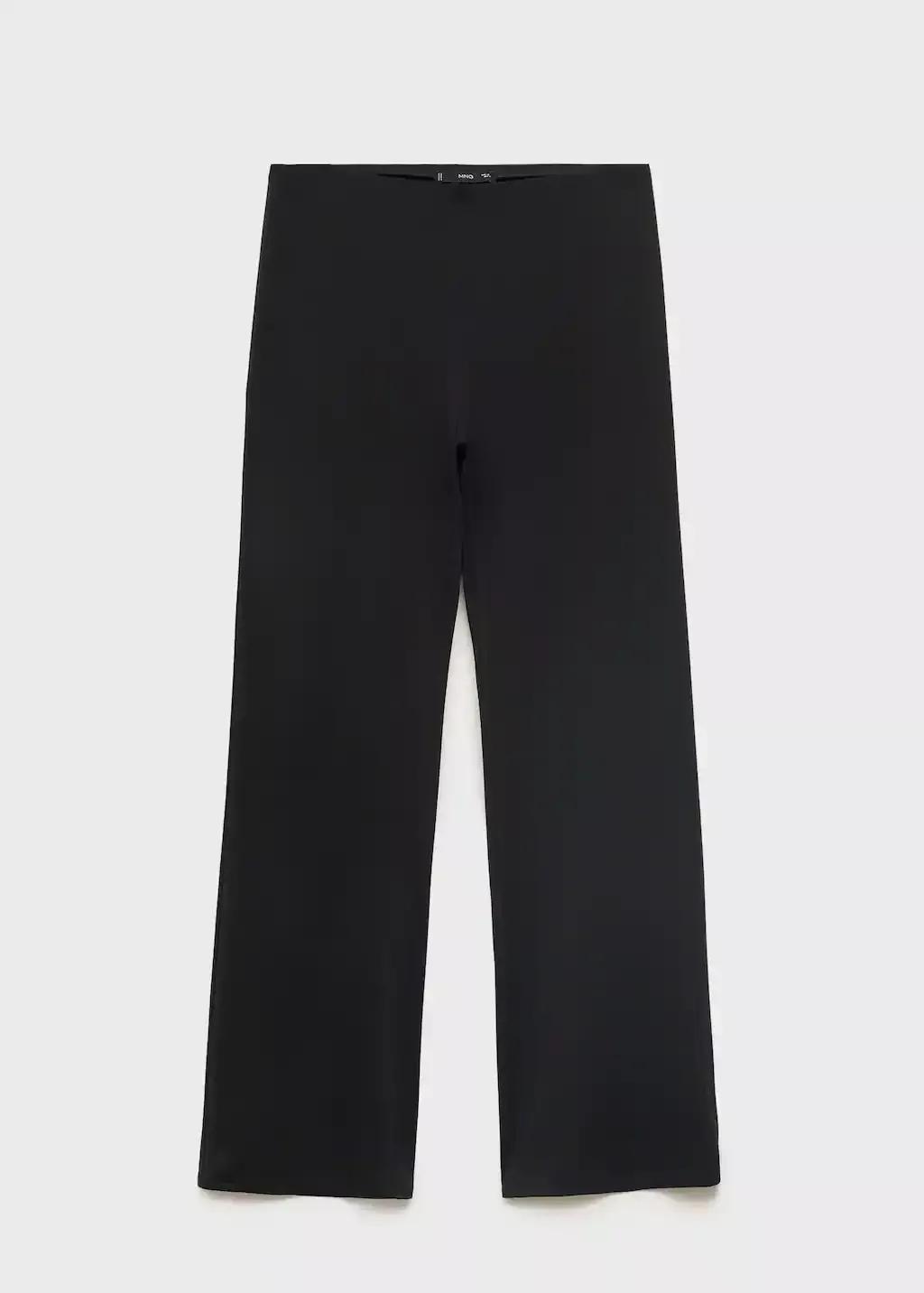 Black Straight Mid-Rise Trousers, , large image number 3