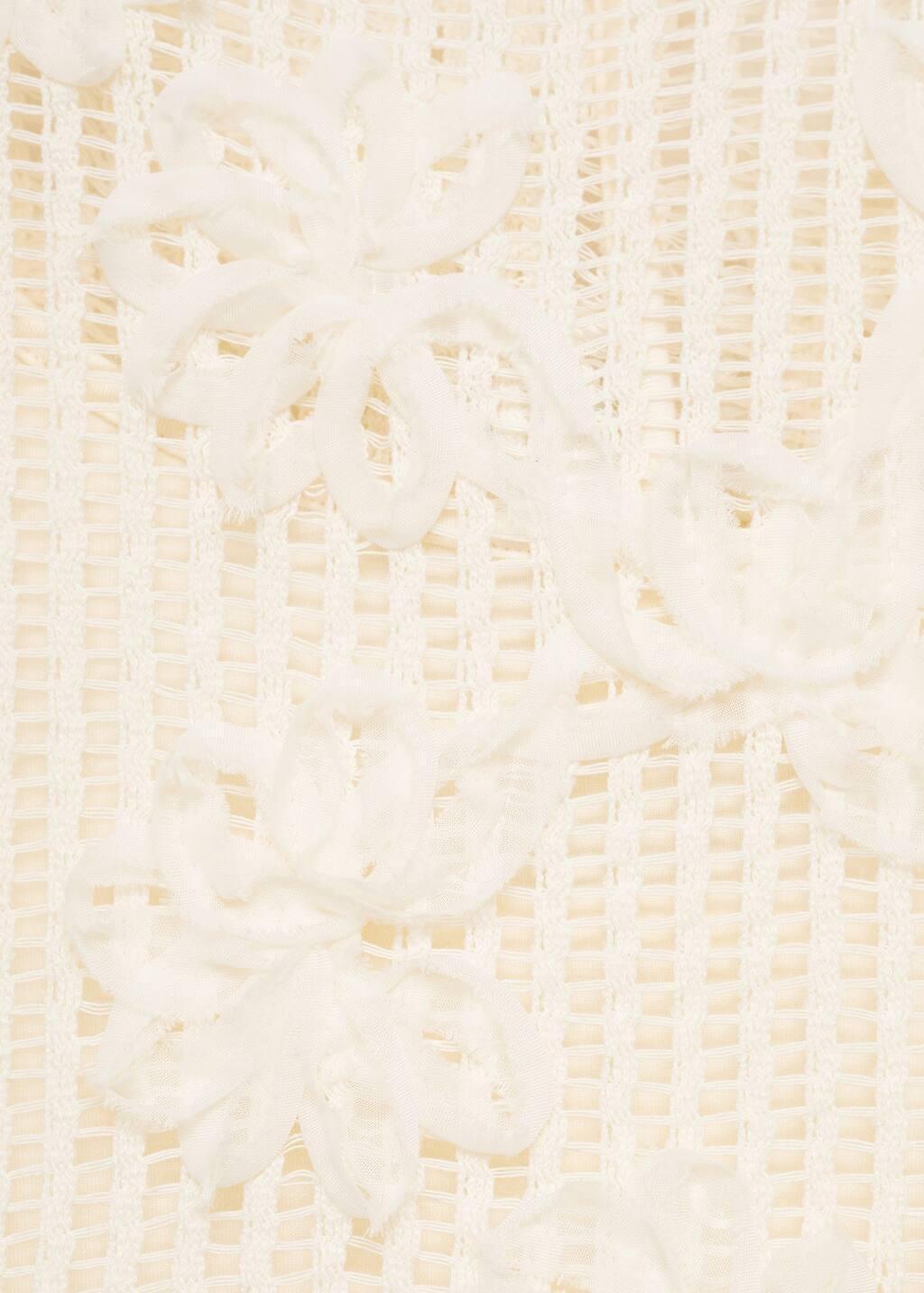 Beige Floral Crochet Dress, , large image number 4