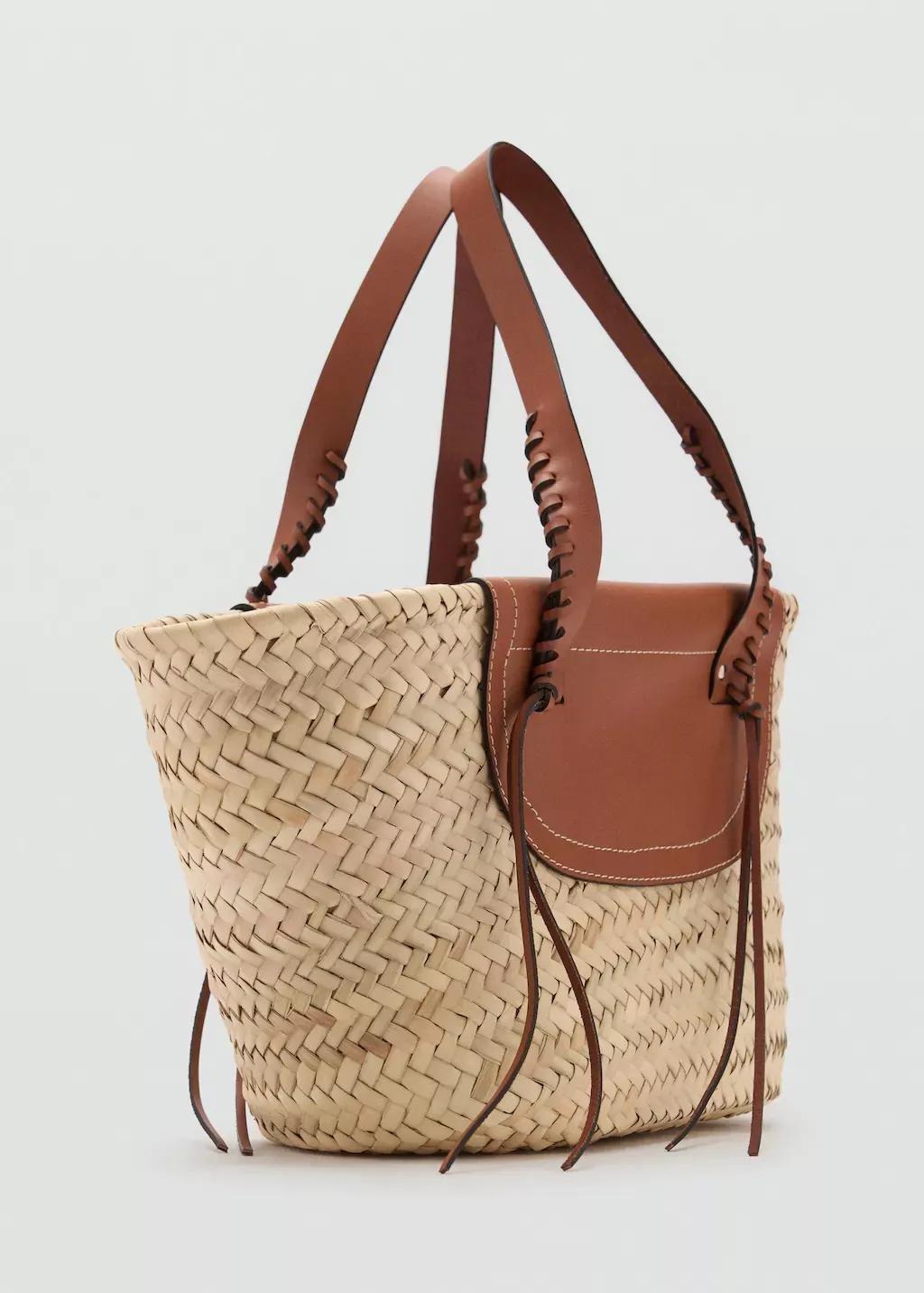 MEDIUM BROWN Natural fibre basket bag, Medium Brown, large image number 0