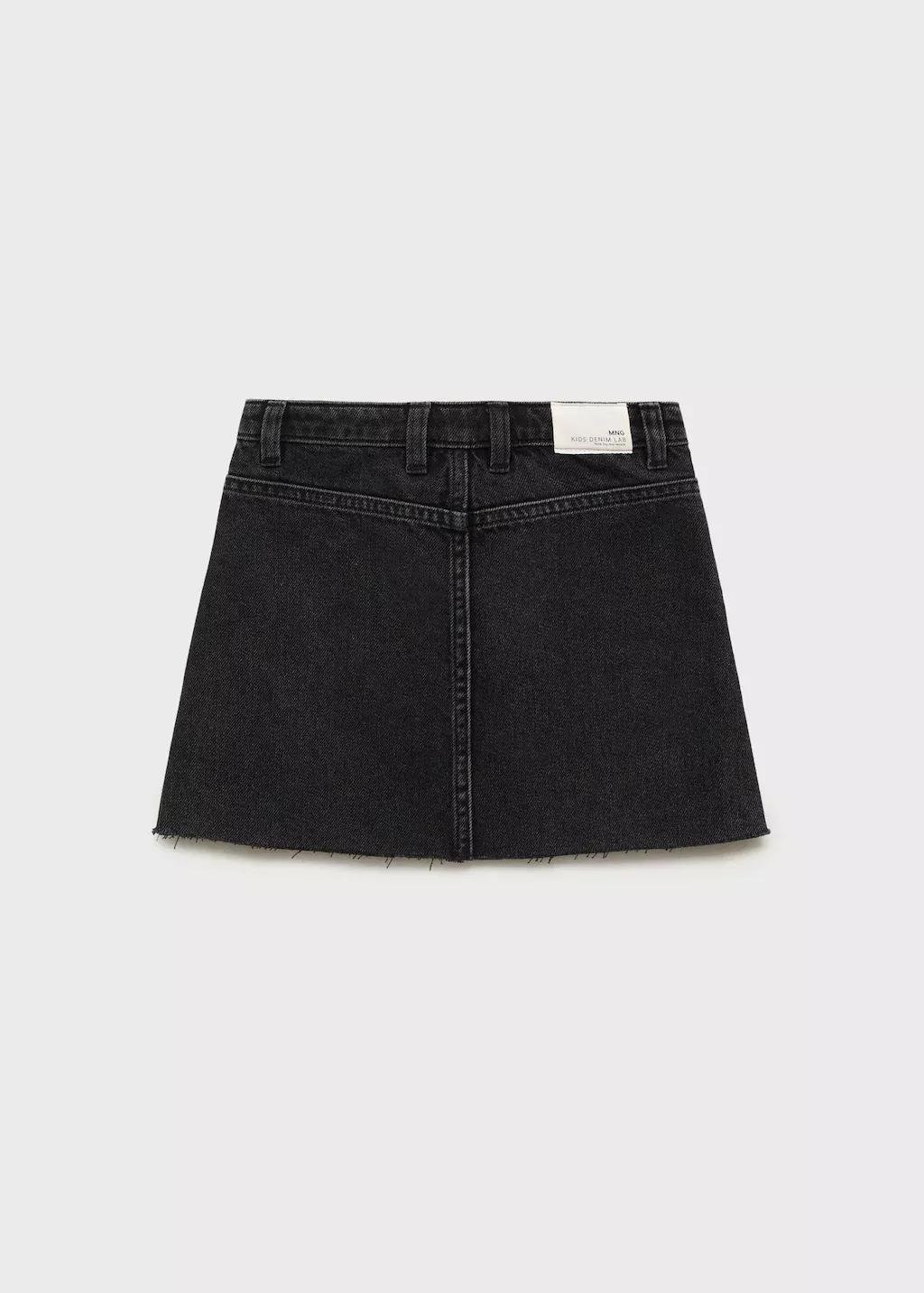 Grey Denim Short Skirt, Kids Girl, Open Grey, large image number 4
