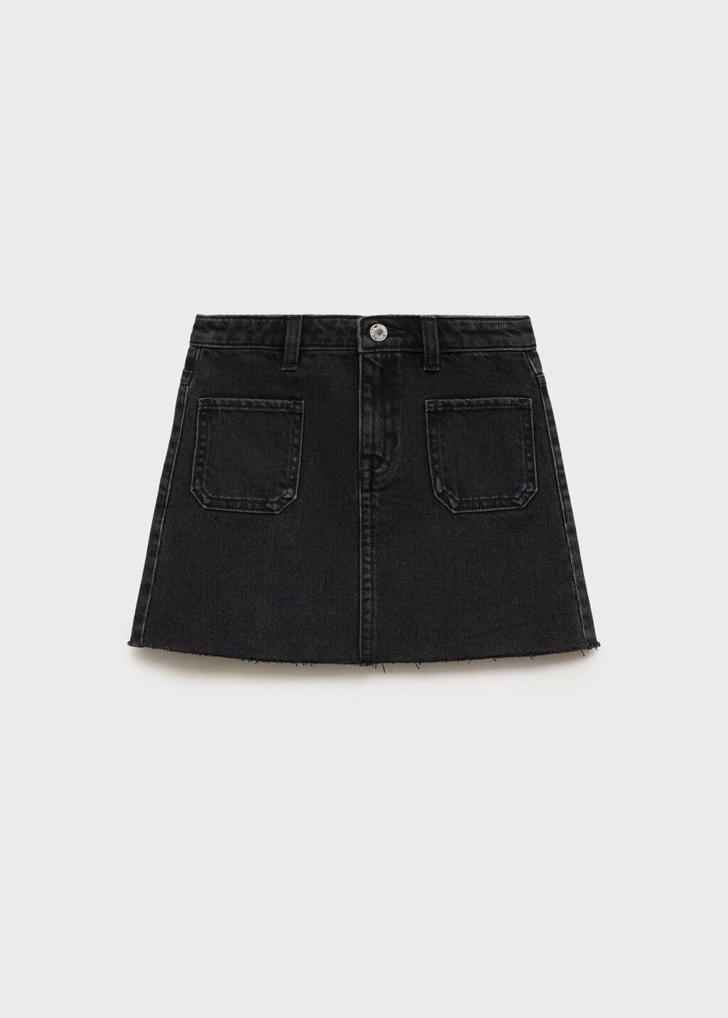 Grey Denim Short Skirt, Kids Girl, Open Grey, large image number 9