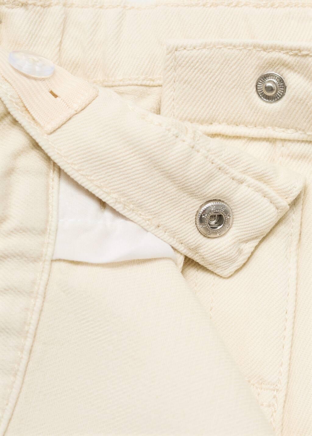 Beige Wrapped Denim Skort, , large image number 3