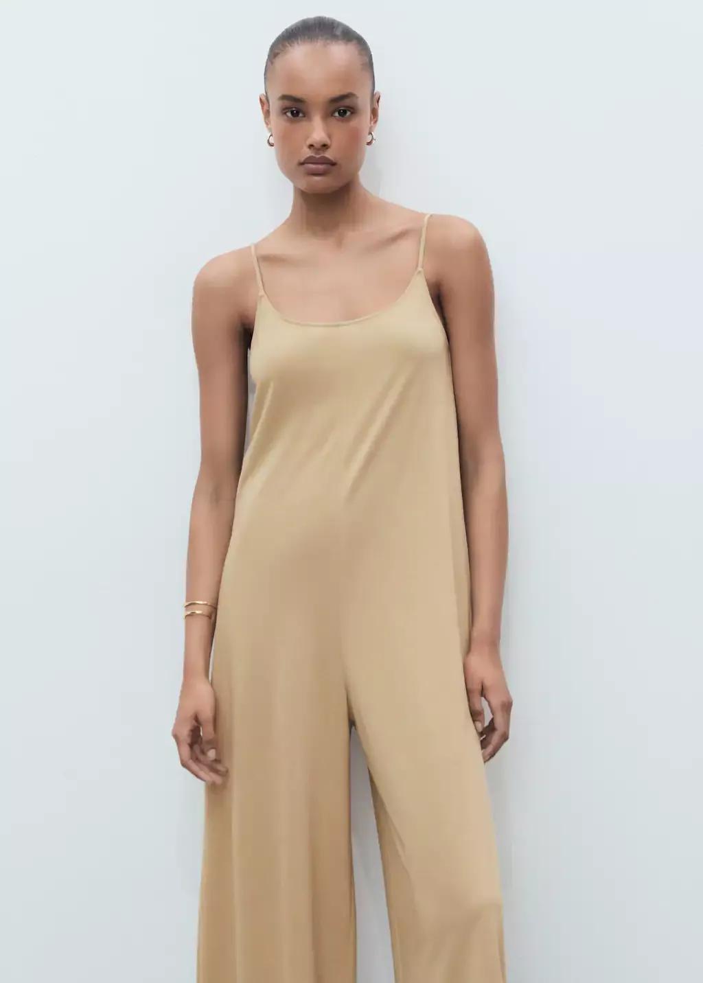 Brown Shift Long Jumpsuit, , large image number 0