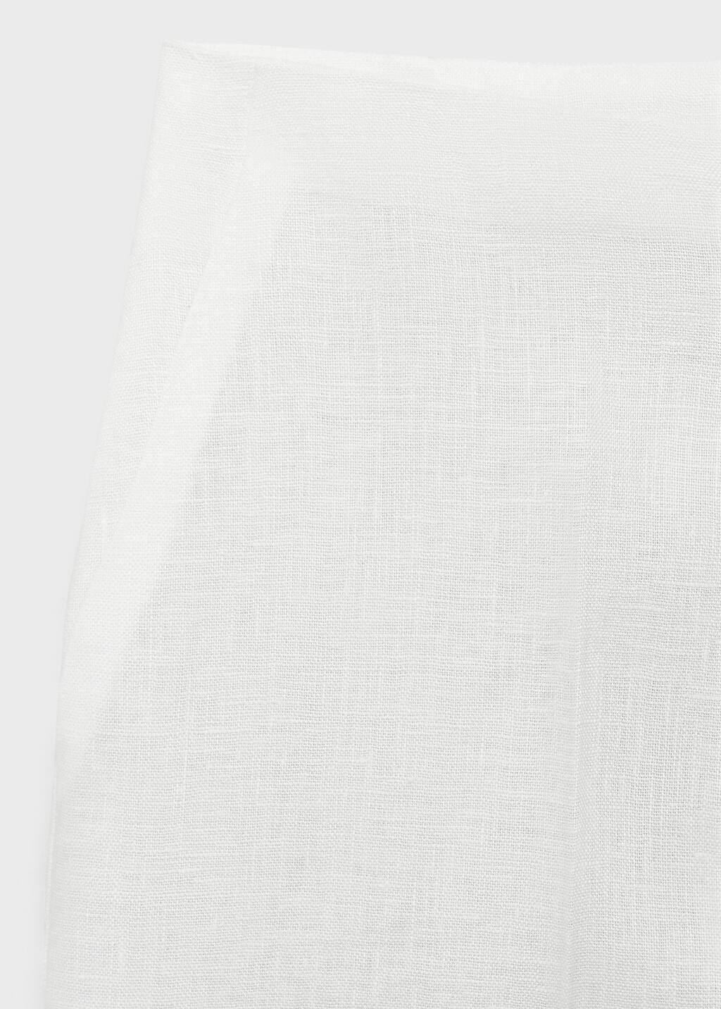 NATURAL WHITE Linen straight-fit mid-rise shorts, , large image number 4