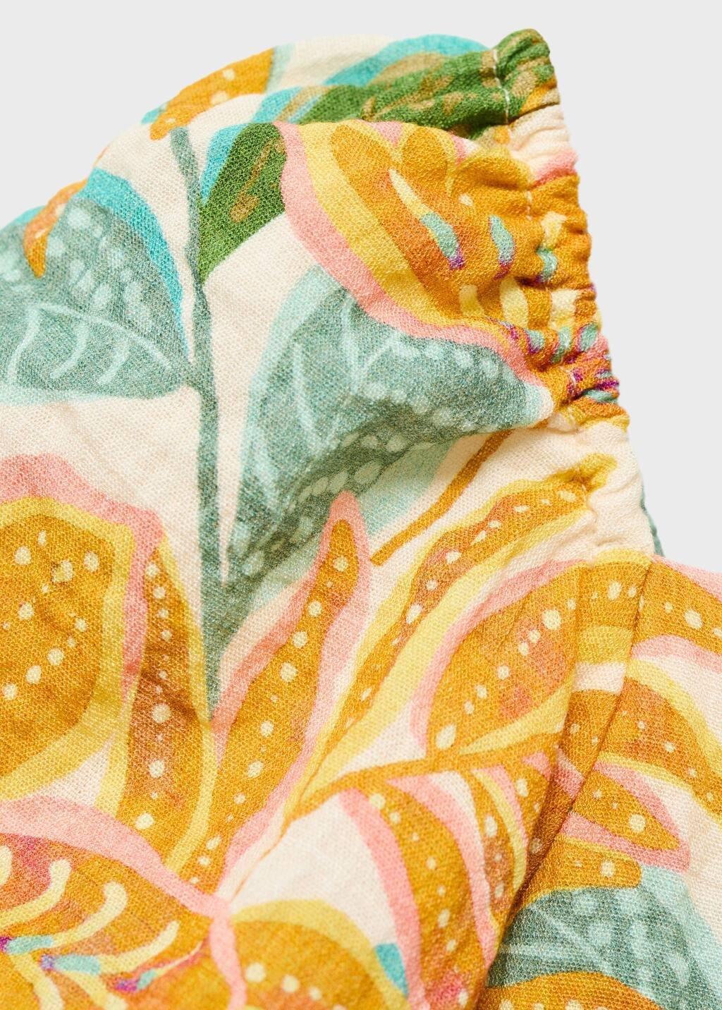 Yellow Tropical Print Dress, Kids Girls, , large image number 2