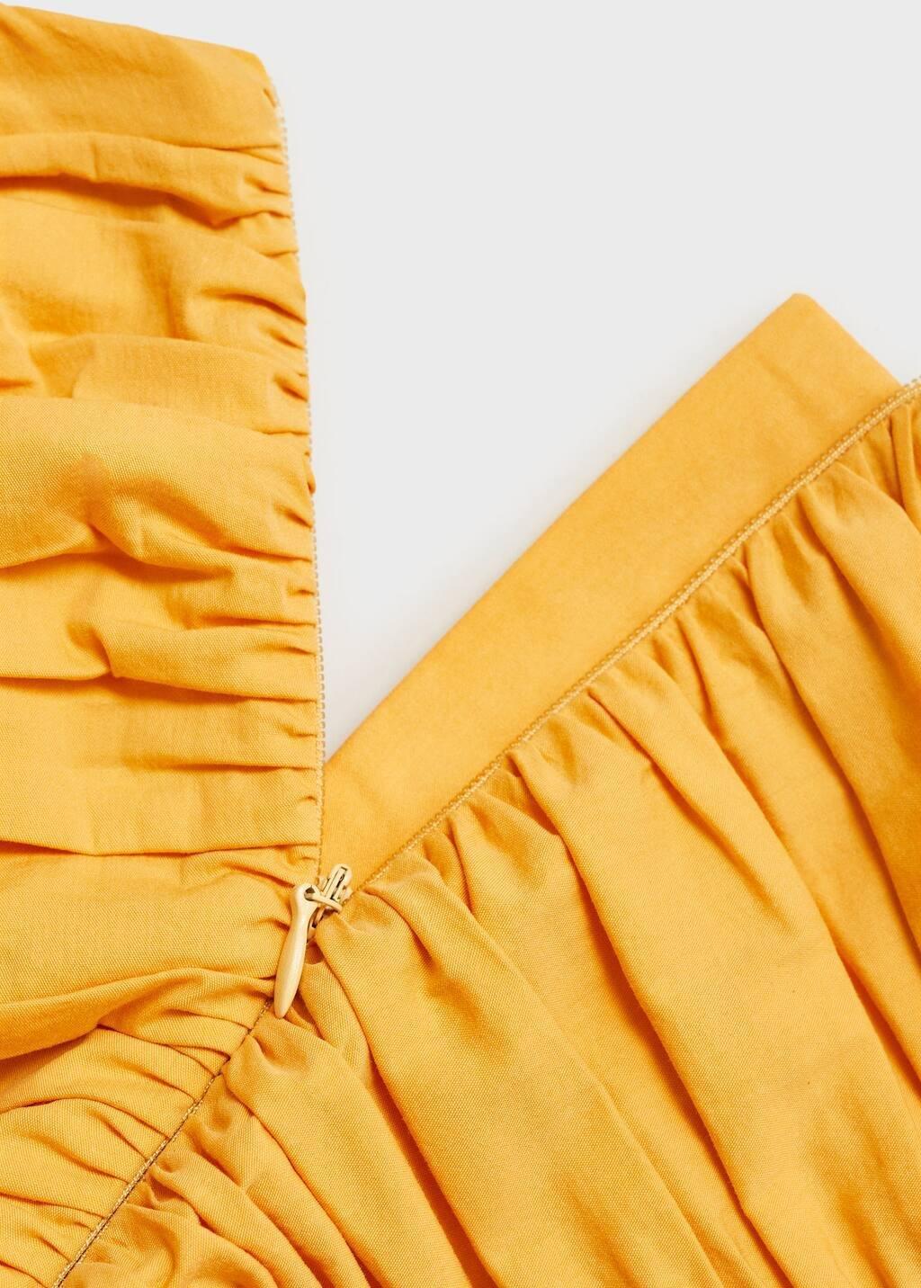 Yellow Ruched Strapless Top, , large image number 5