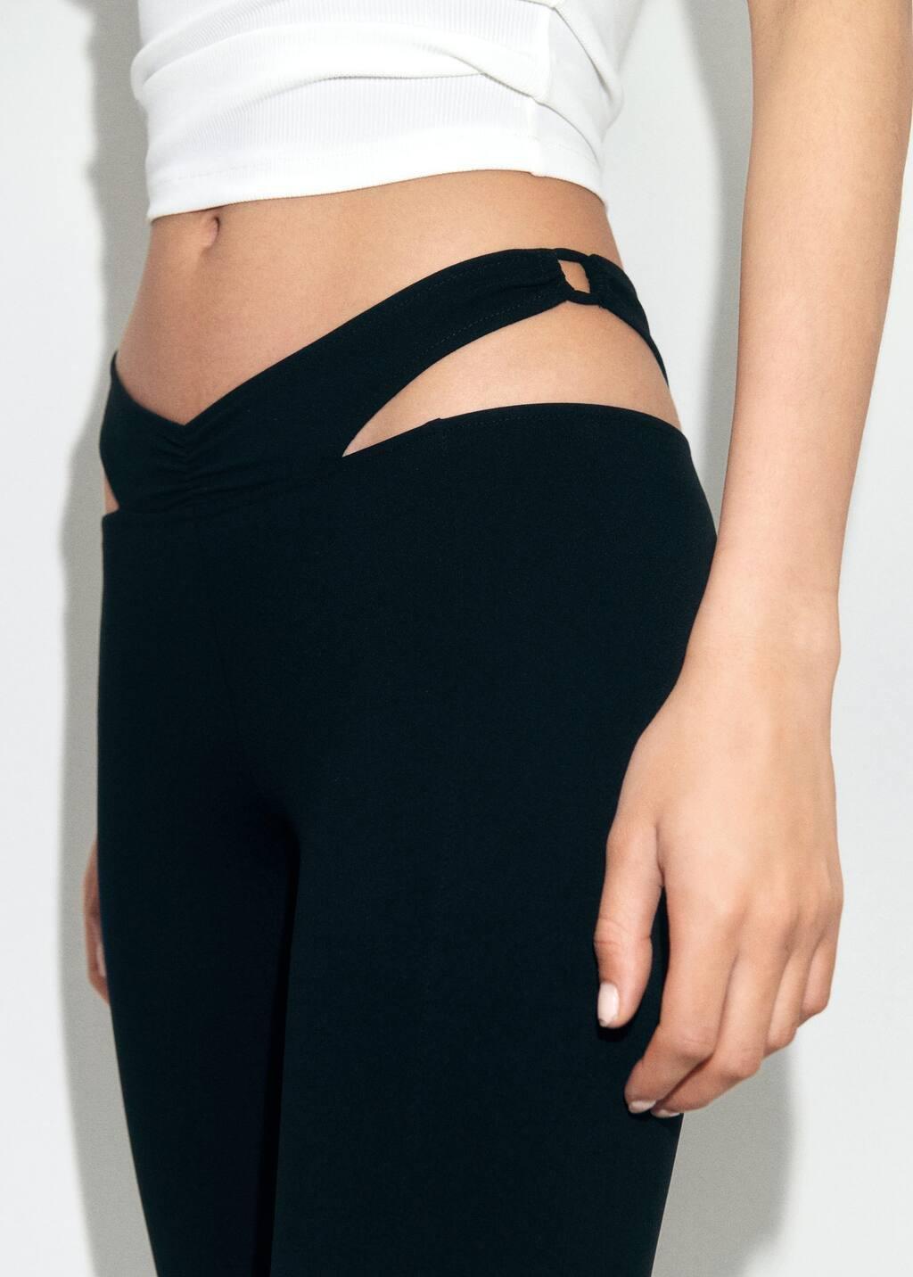 BLACK Leggings with cut-out waist, Black, large image number 2